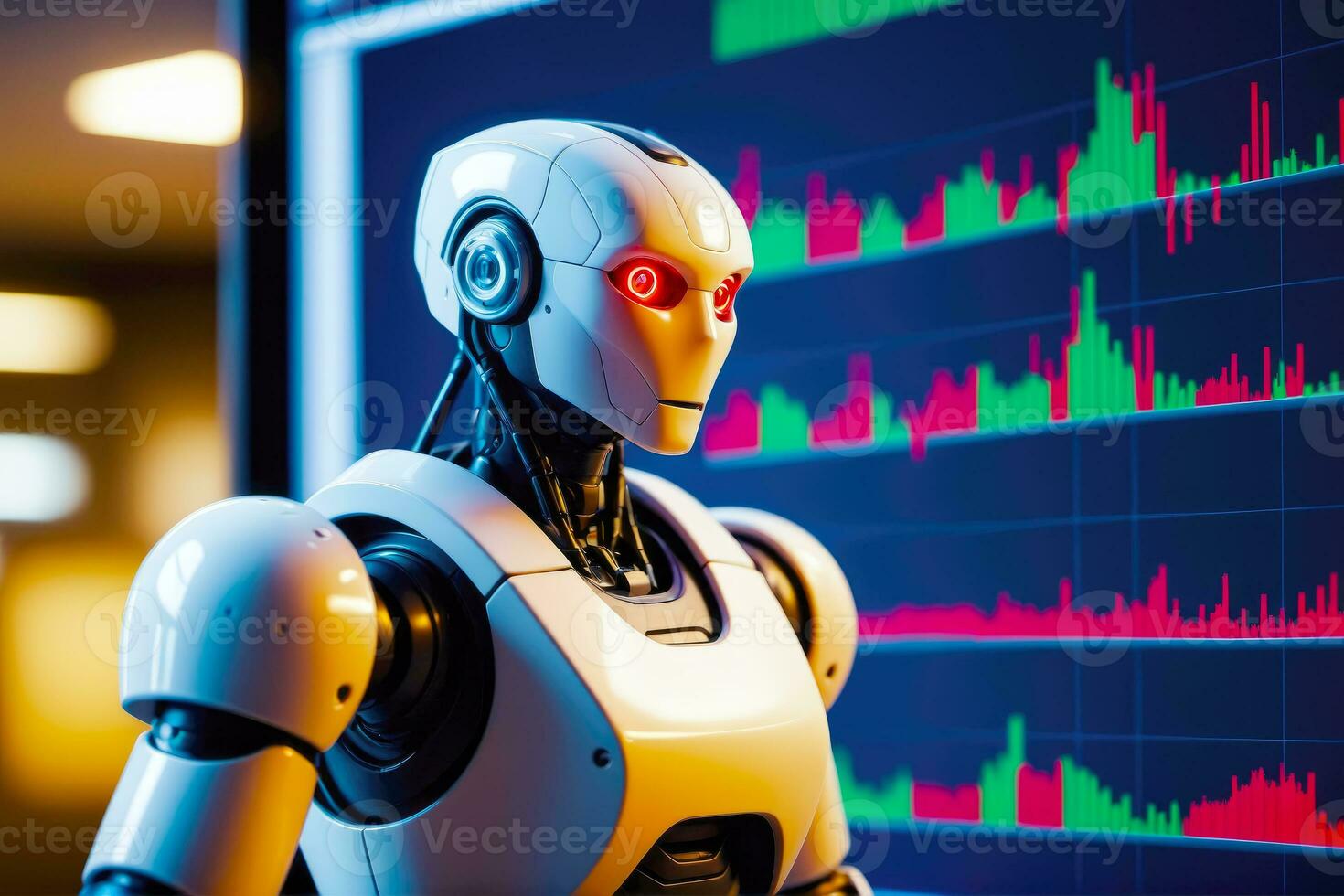 Robotic Trading Charts, A Path to Financial Prosperity, AI Generated photo