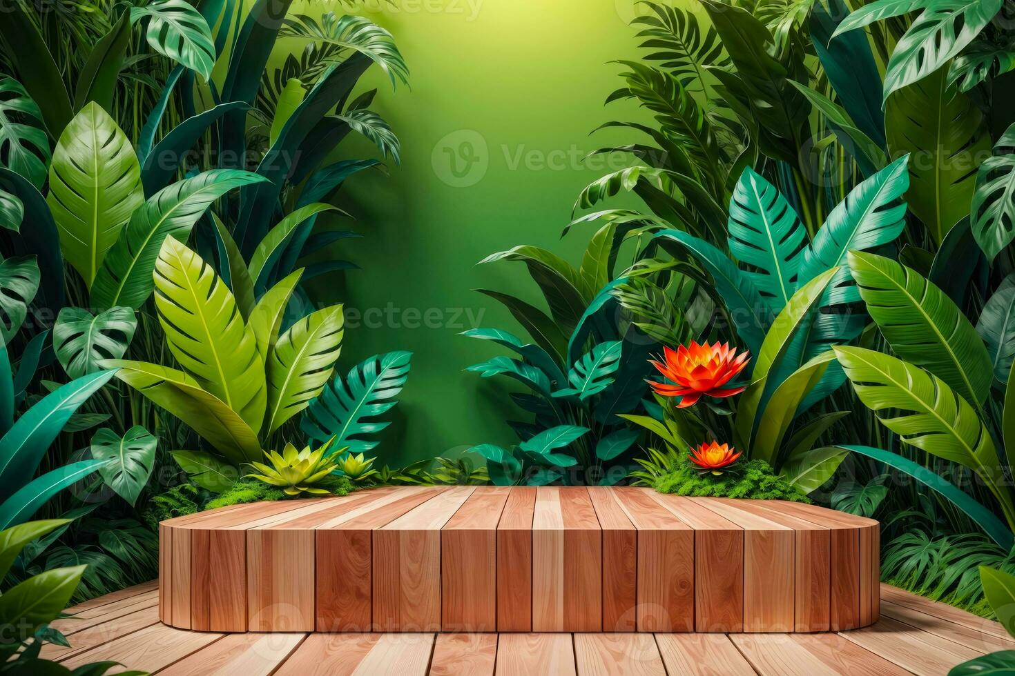 Outdoor Product Display, Nature Podium, AI Generated photo