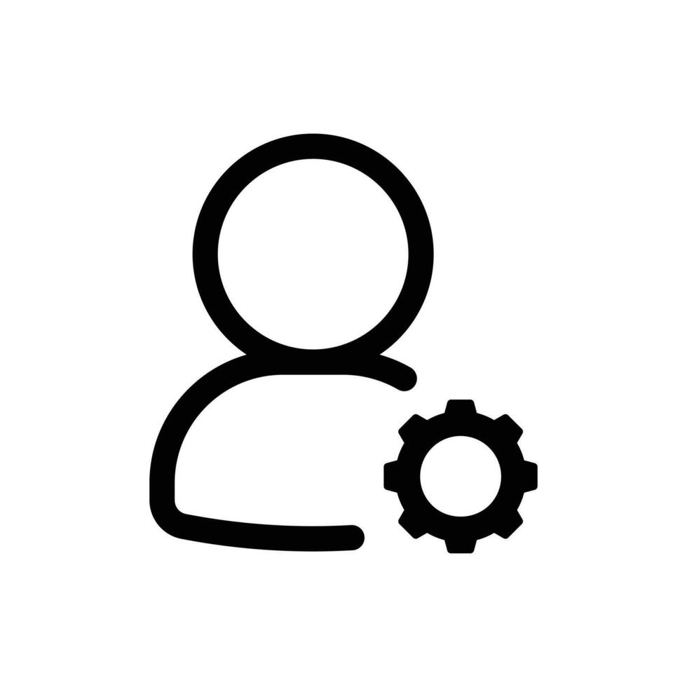 usuario ajuste icono en de moda contorno estilo aislado en blanco antecedentes. usuario ajuste silueta símbolo para tu sitio web diseño, logo, aplicación, ui vector ilustración, eps10.