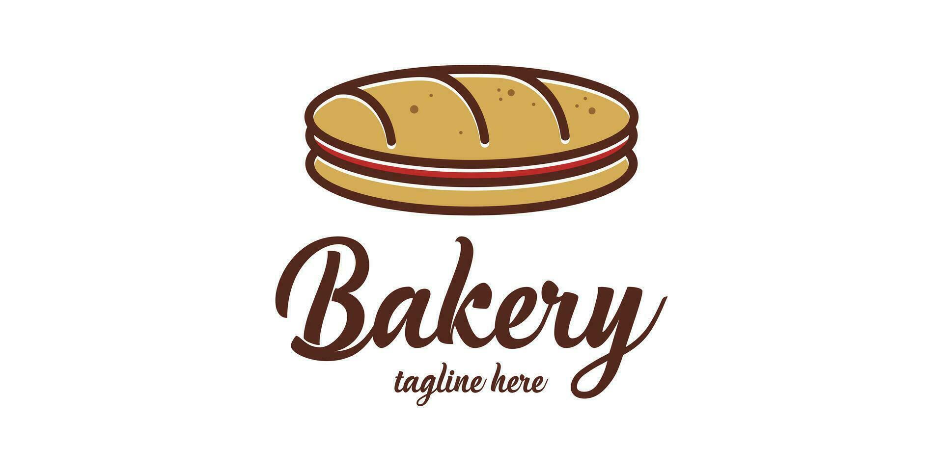 bakery logo design with a bread icon made with minimalist lines. vector