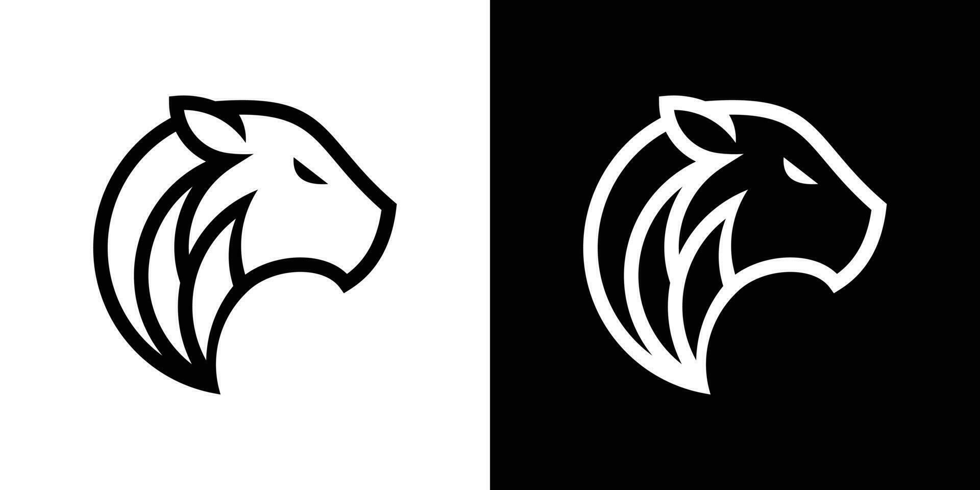 cheetah head logo design made in a minimalist line style. vector