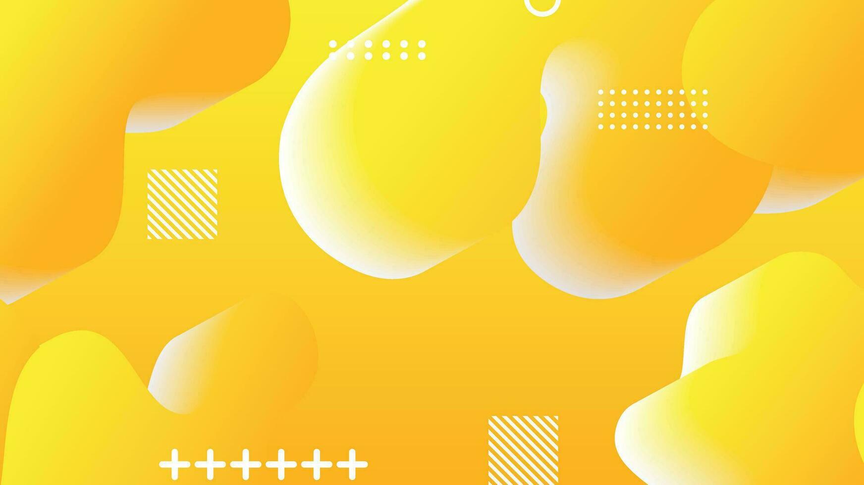yellow gradient dynamic fluid shapes abstract background vector