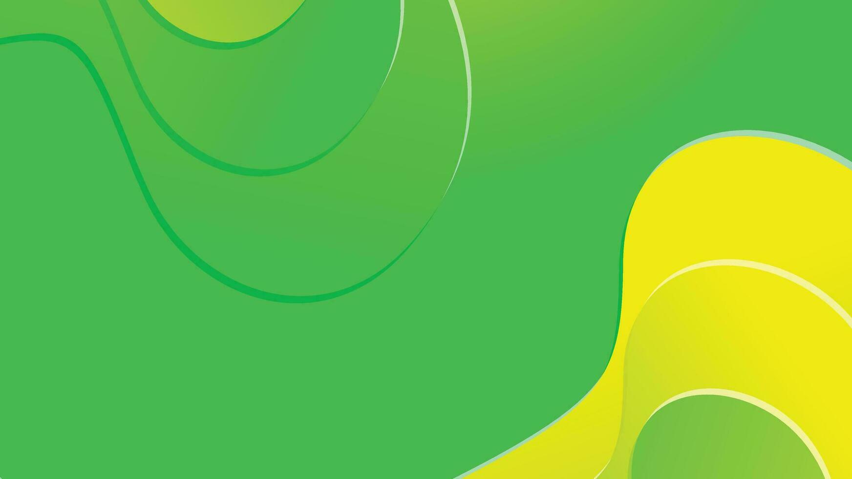Green and yellow gradient fluid wave abstract background vector