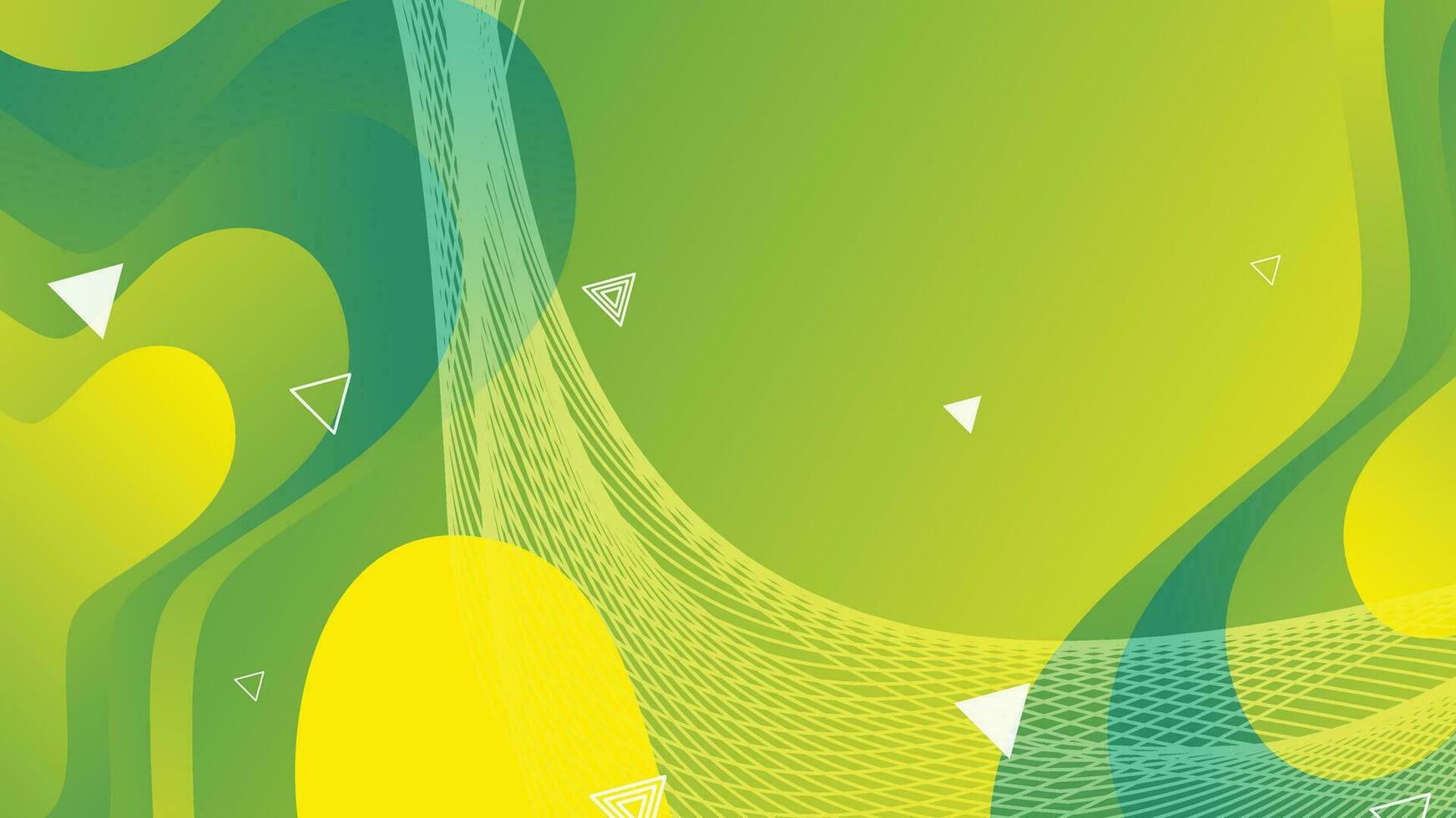 Green and yellow gradient fluid wave abstract background vector