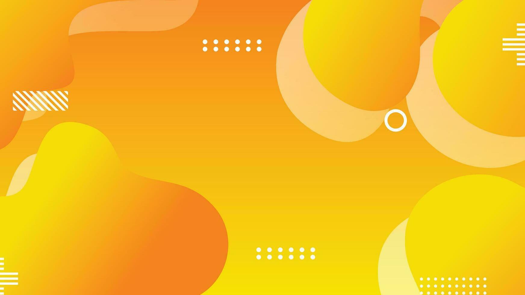 Yellow orange gradient dynamic fluid shapes abstract background vector