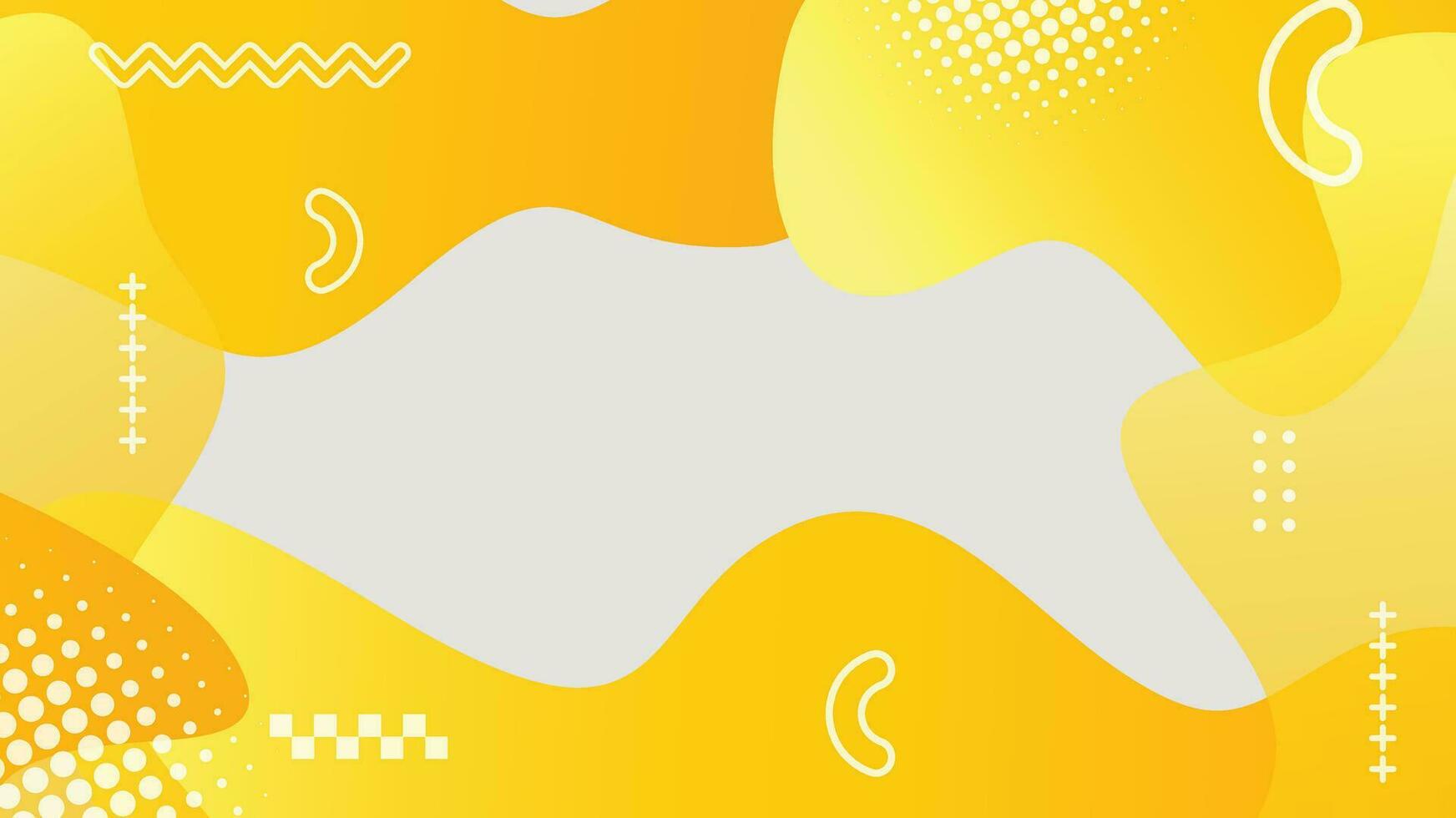 Prinwhite and yellow dynamic fluid shapes abstract background vector