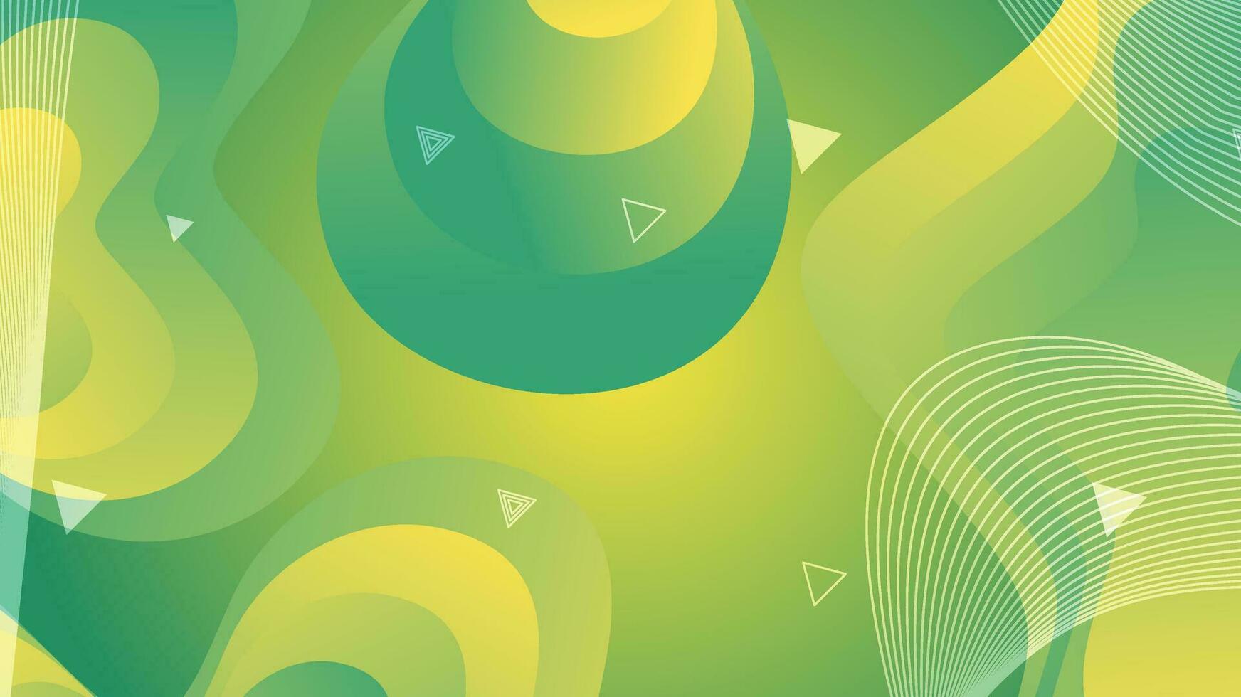 Green and yellow gradient fluid wave abstract background vector