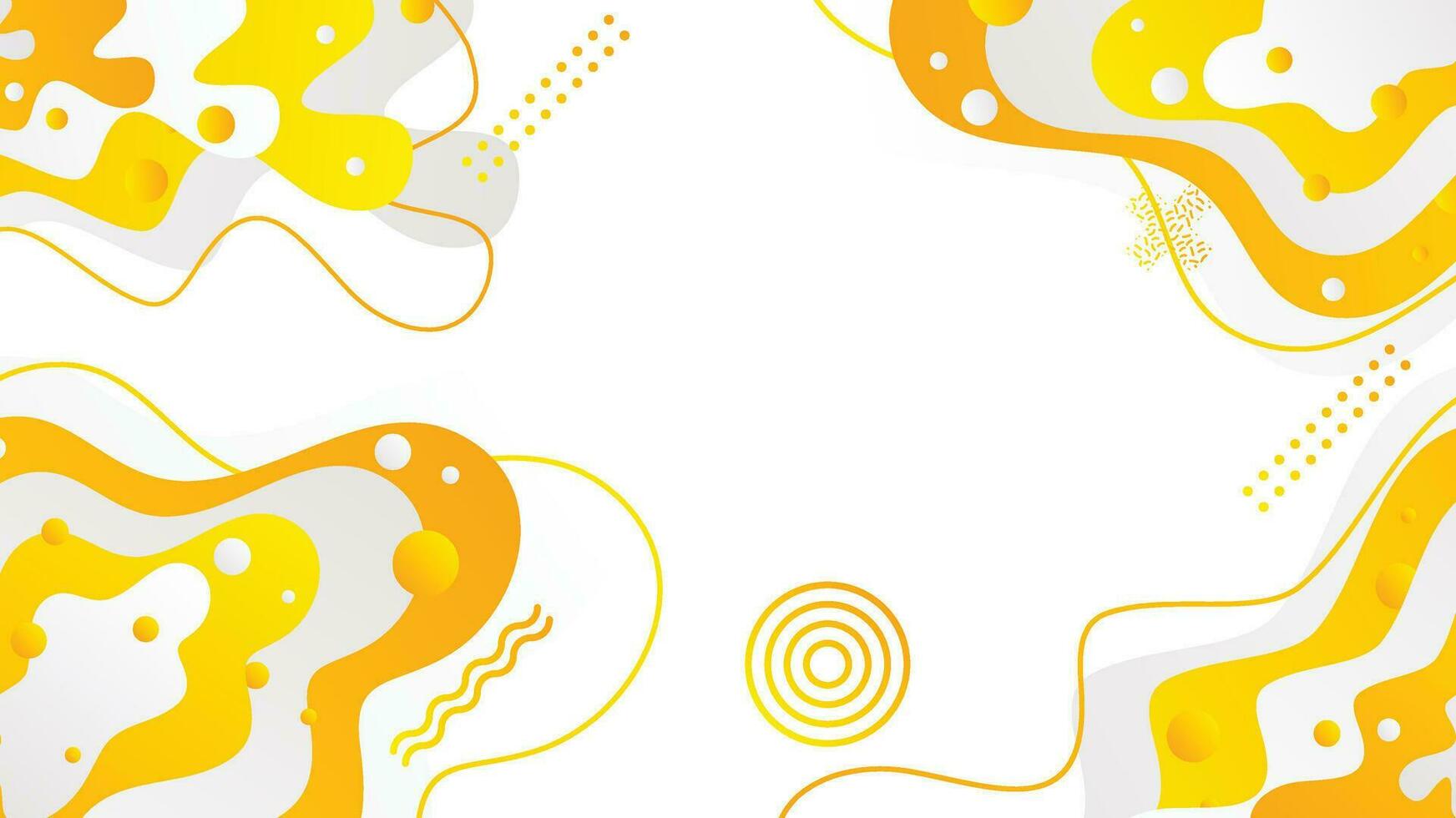 white and yellow dynamic fluid shapes abstract background vector