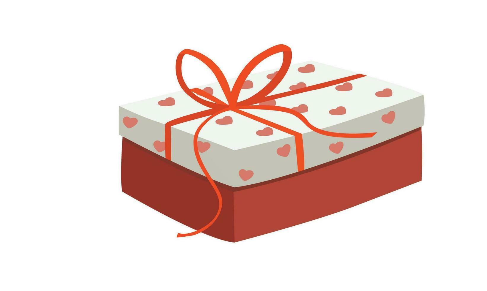 Gift box cartoon vector. Present box cartoon vector. Gift box wrapped in red paper and ribbon. Flat vector in cartoon style isolated on white background.