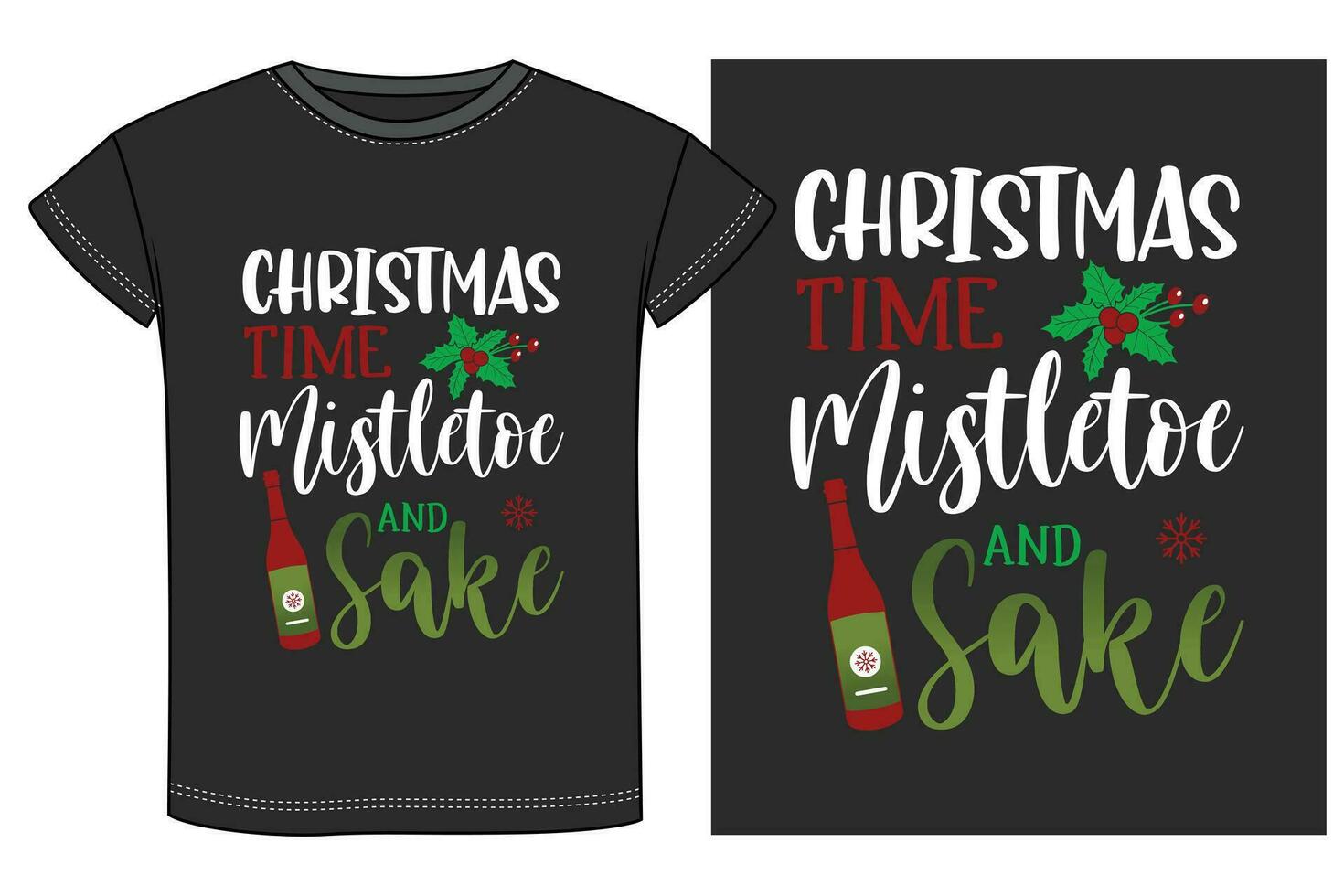 Christmas Drinking Party T-shirt Design vector