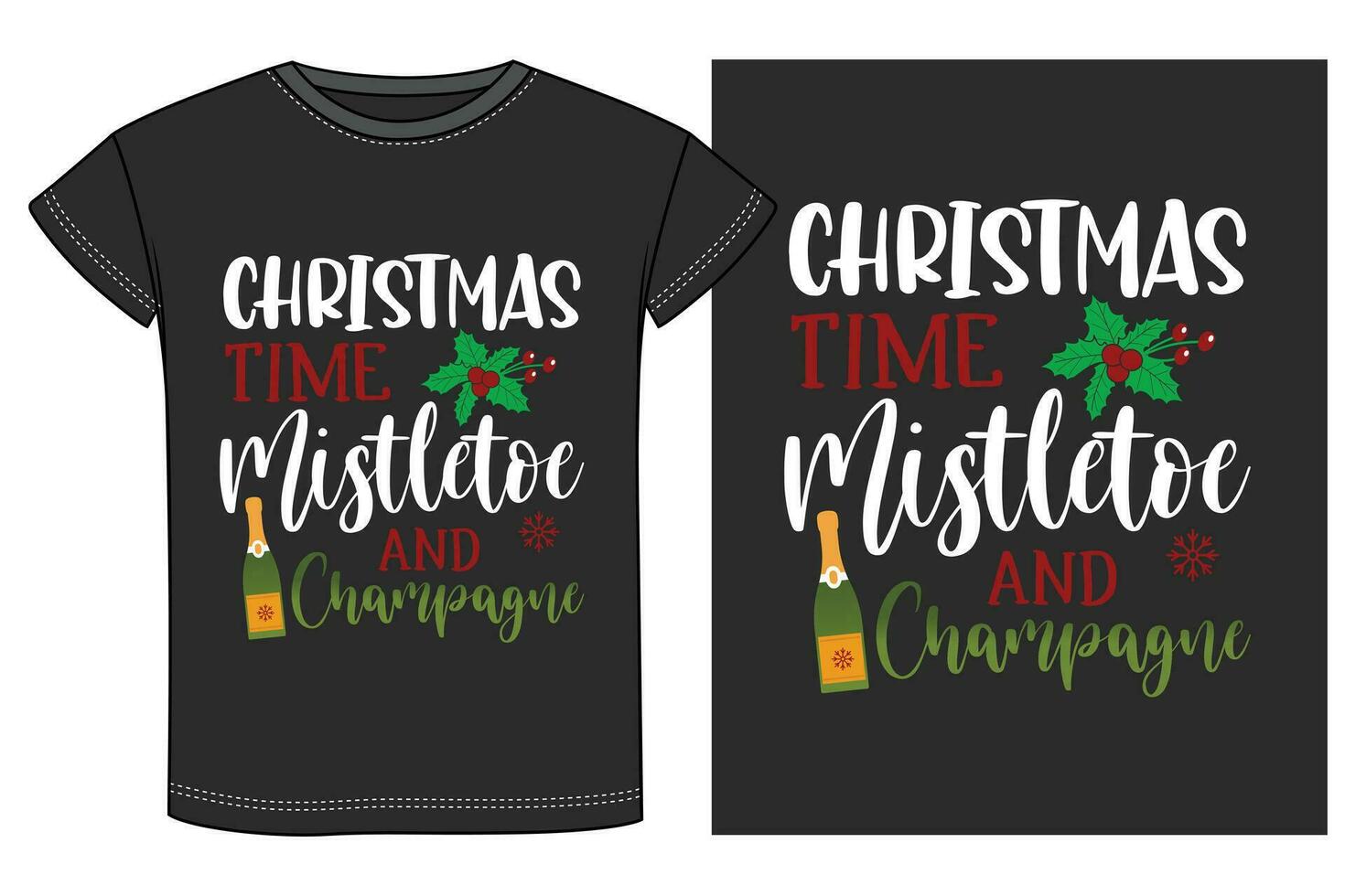 Christmas Drinking Party T-shirt Design vector