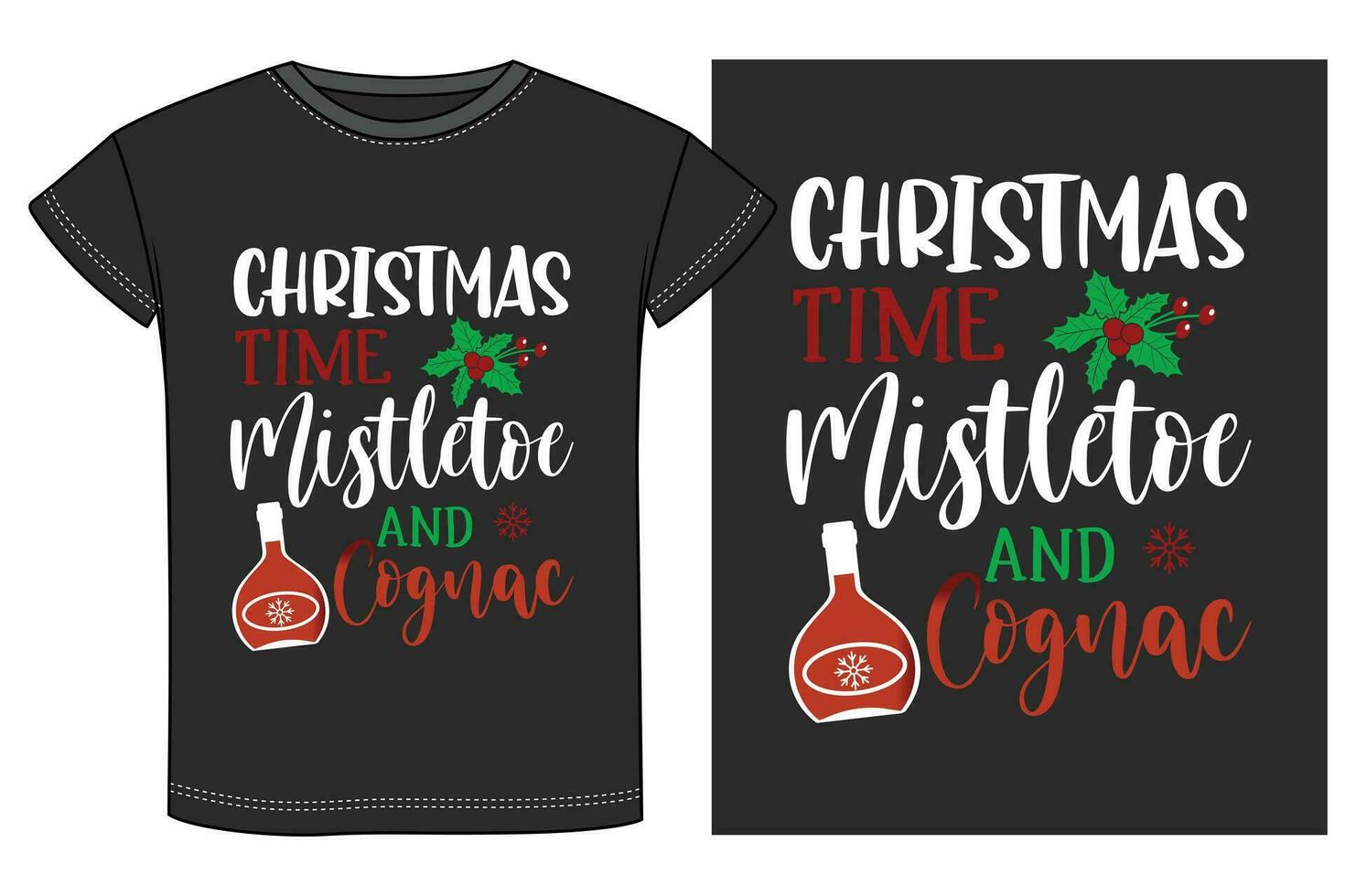 Christmas Drinking Party T-shirt Design vector