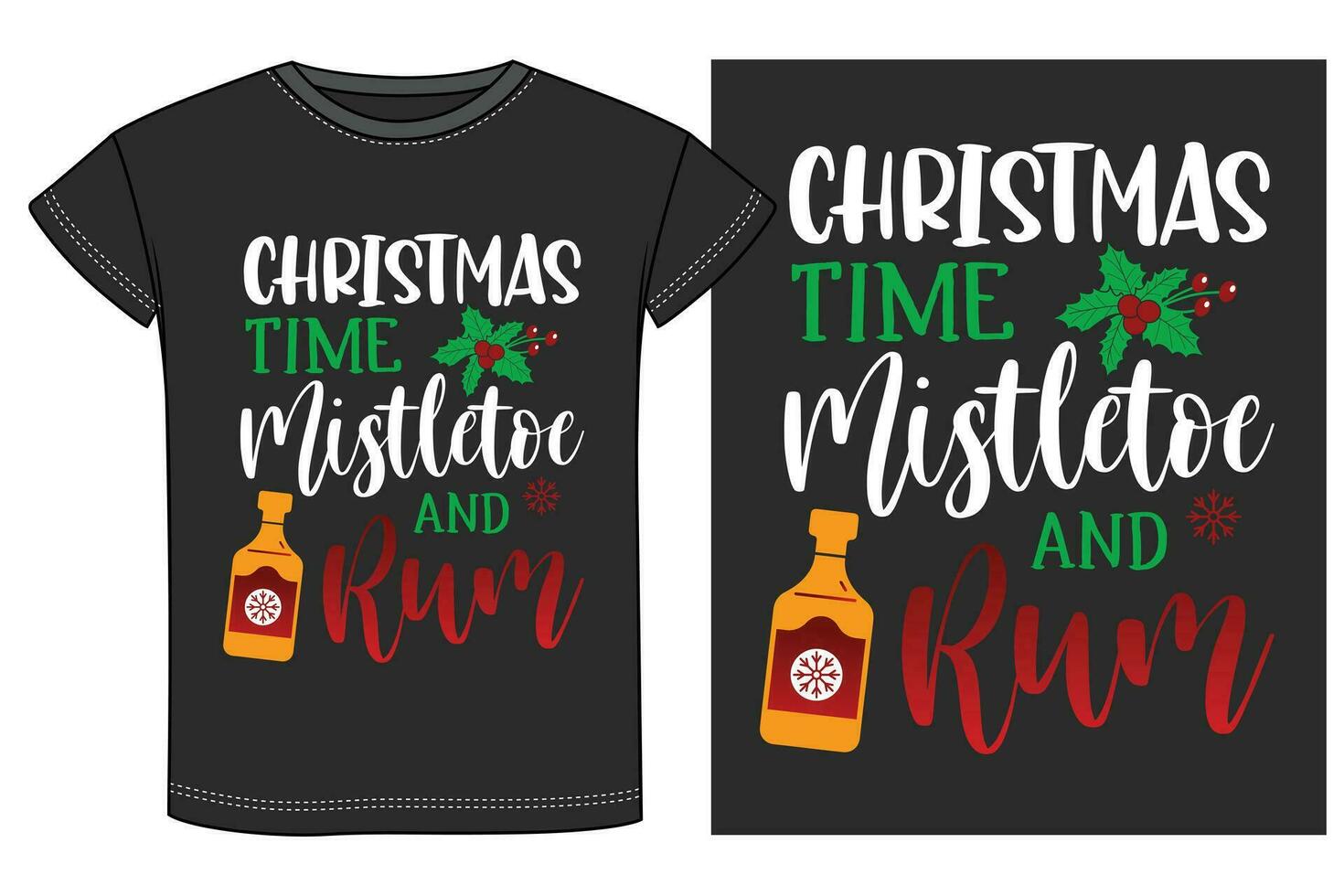 Christmas Drinking Party T-shirt Design vector