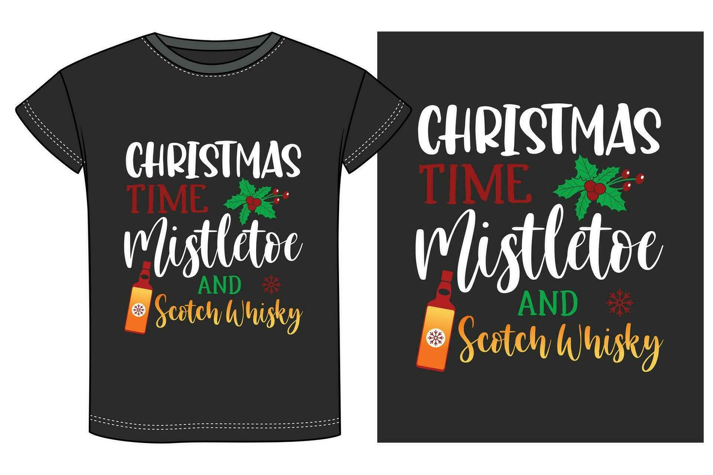 Christmas Drinking Party T-shirt Design vector