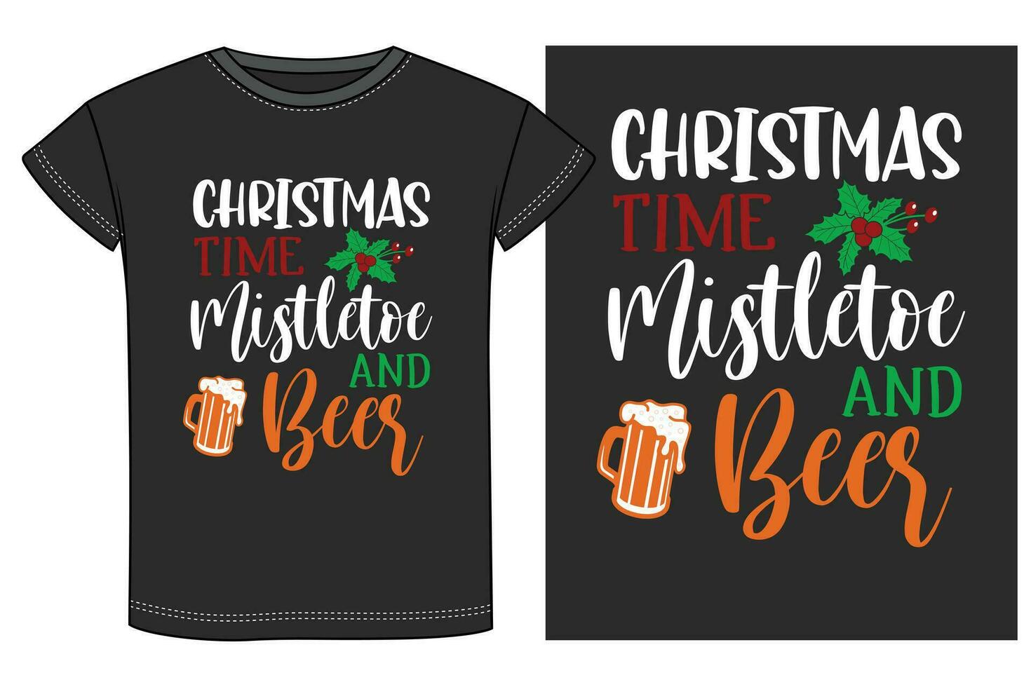 Christmas Drinking Party T-shirt Design vector