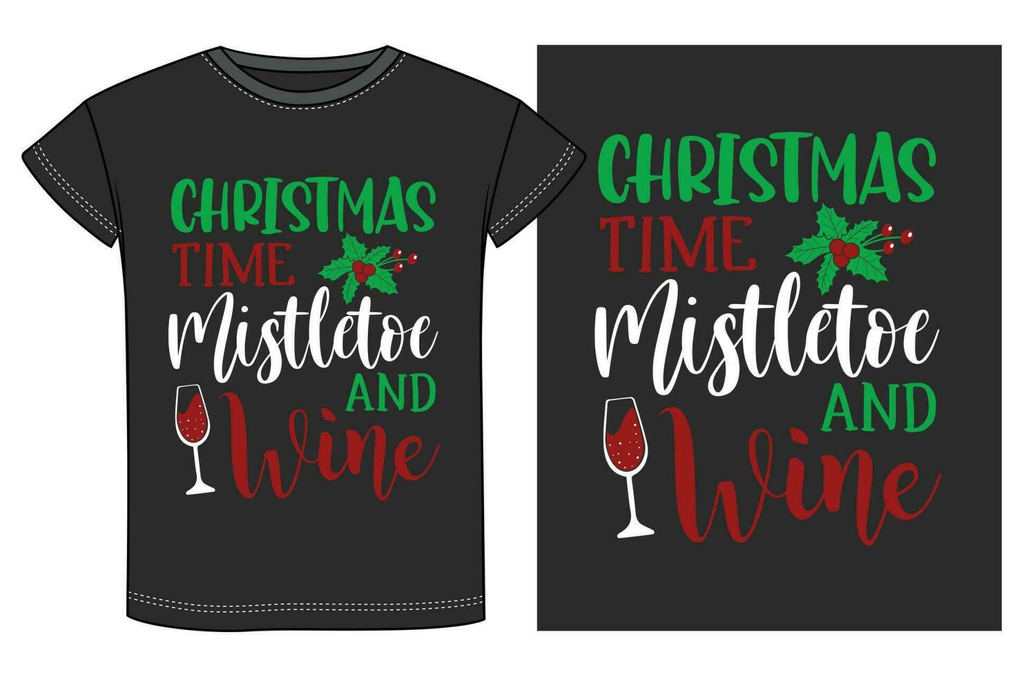 Christmas Drinking Party T-shirt Design vector