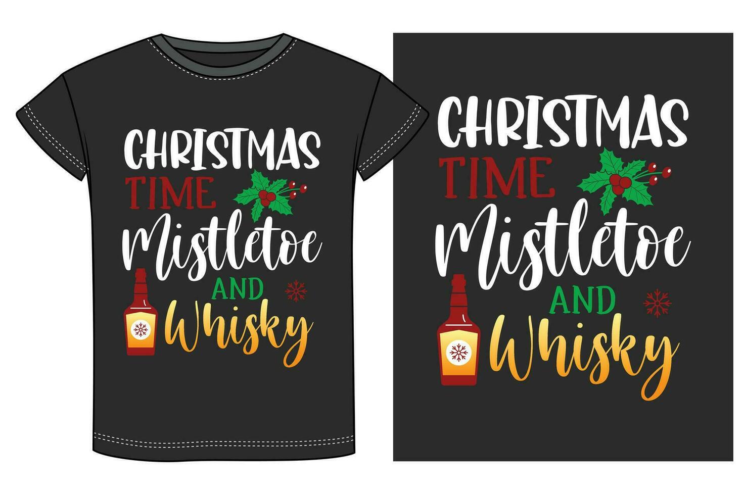 Christmas Drinking Party T-shirt Design vector