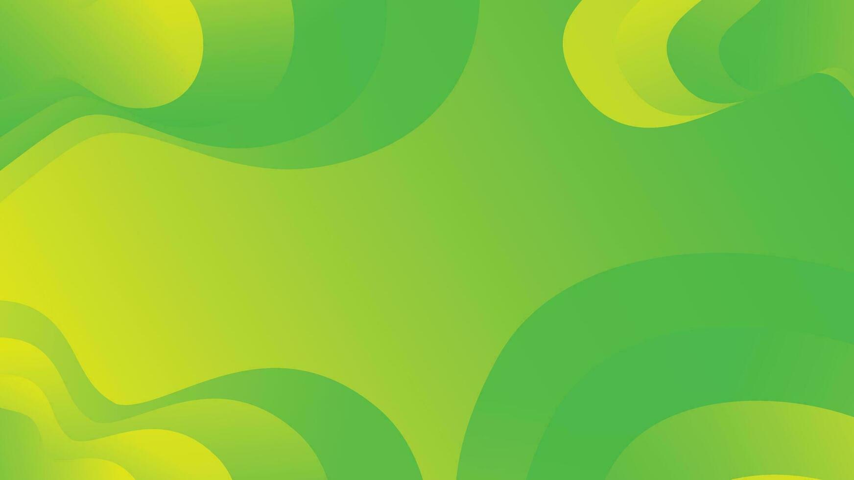 Green and yellow gradient fluid wave abstract background vector