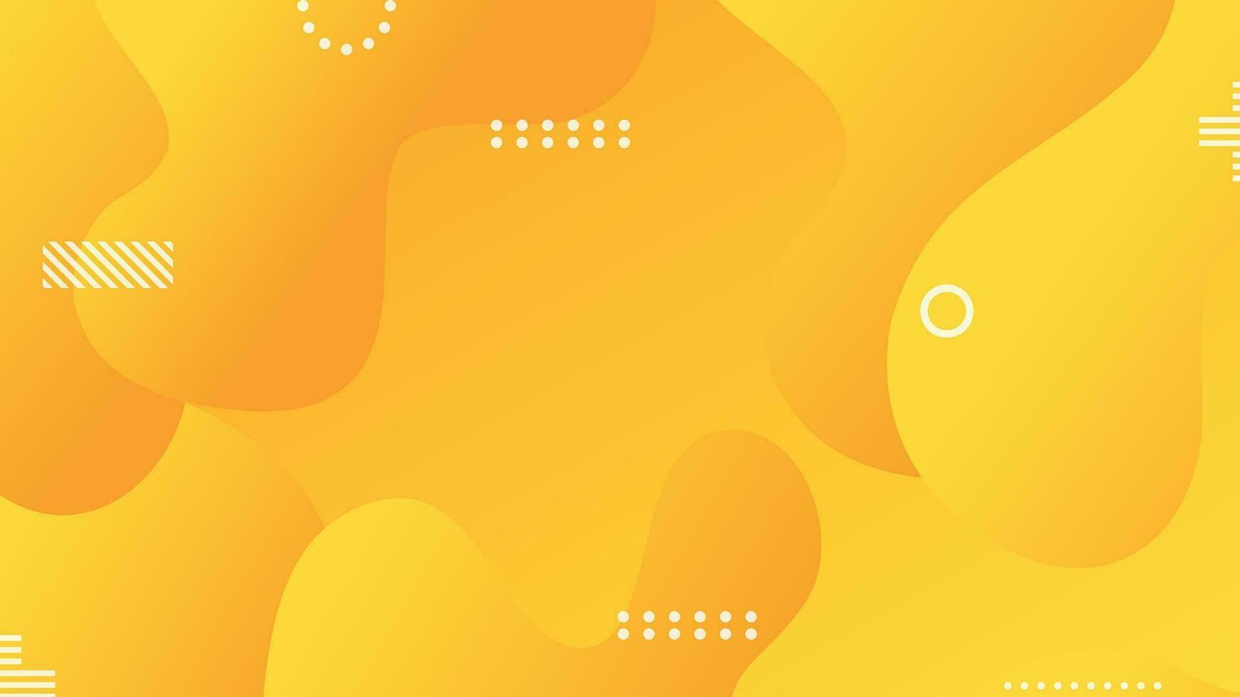 yellow gradient dynamic fluid shapes abstract background vector