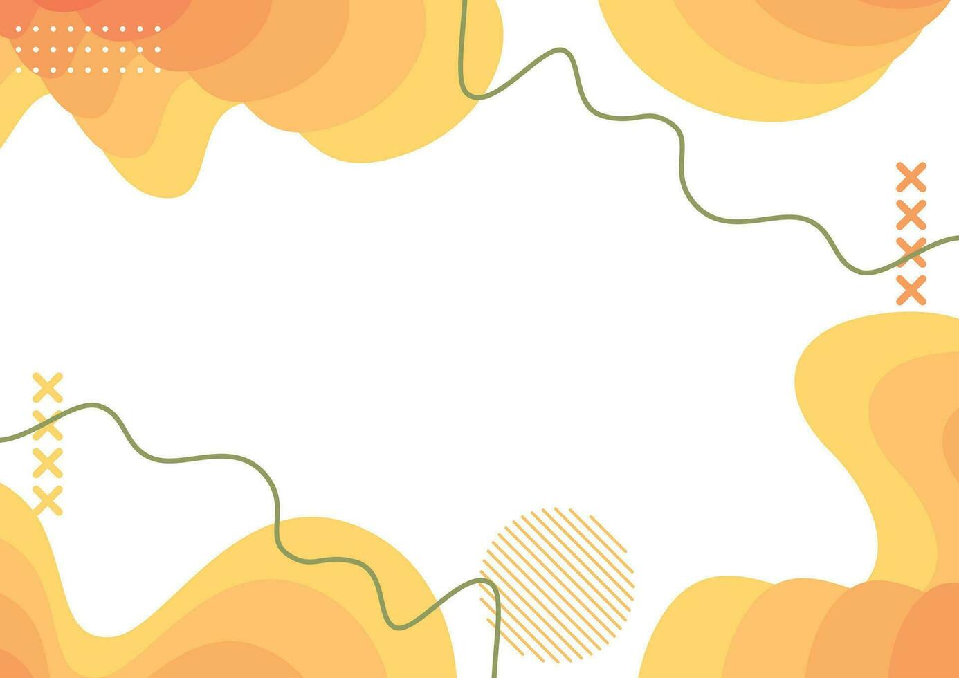 White and yellow fluid shapes abstract background vector