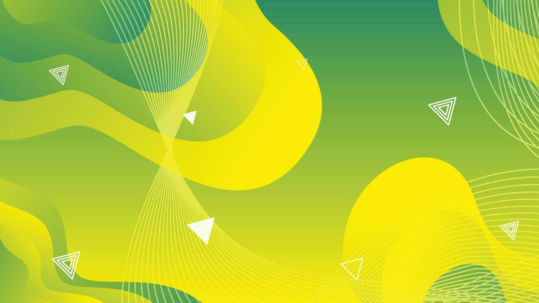 Green and yellow gradient fluid wave abstract background vector