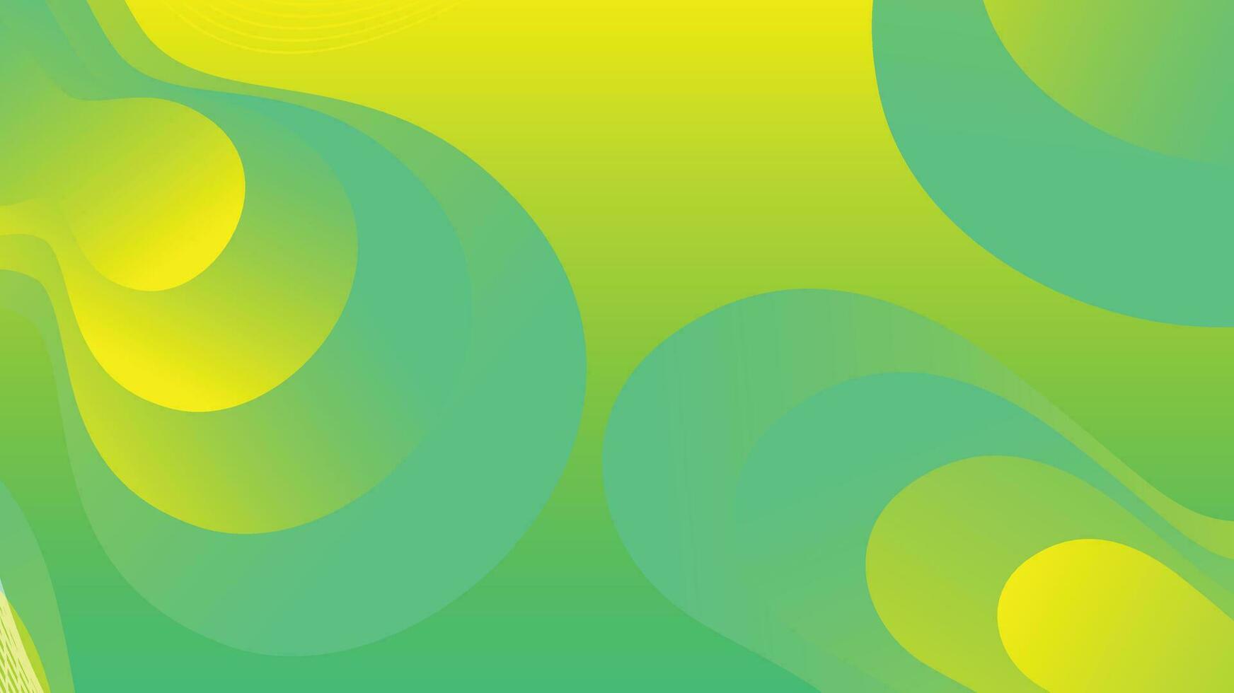 Green and yellow gradient fluid wave abstract background vector