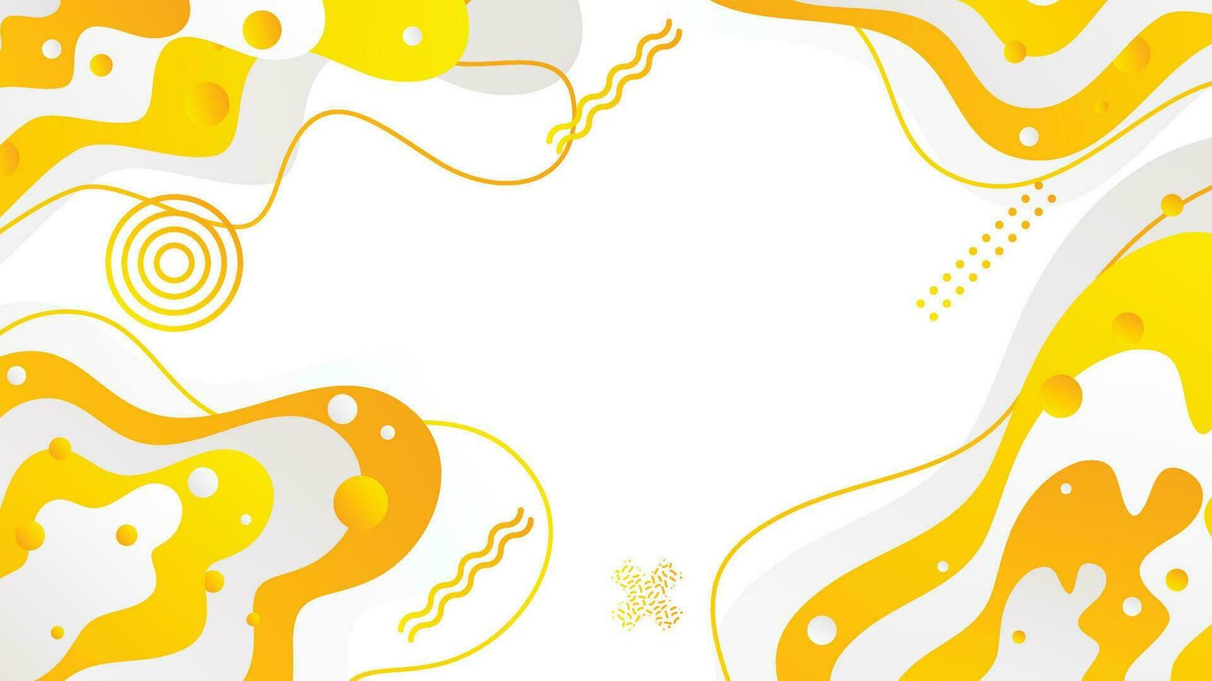 white and yellow dynamic fluid shapes abstract background vector