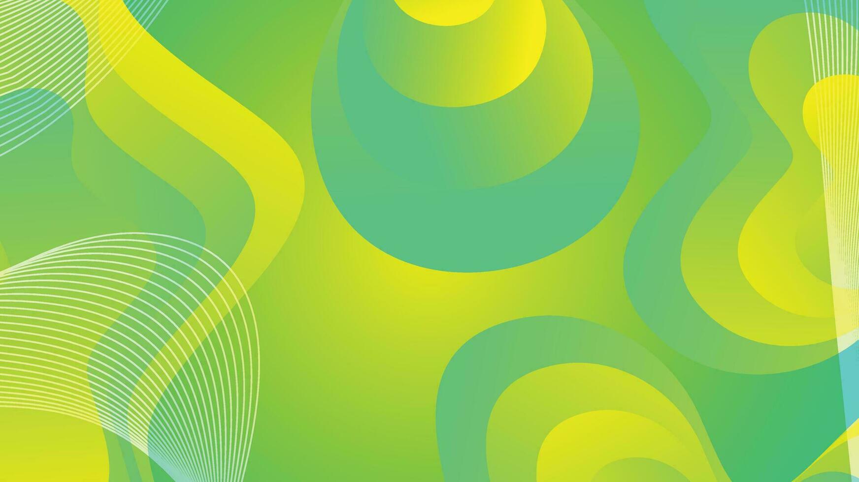 Green and yellow gradient fluid wave abstract background vector