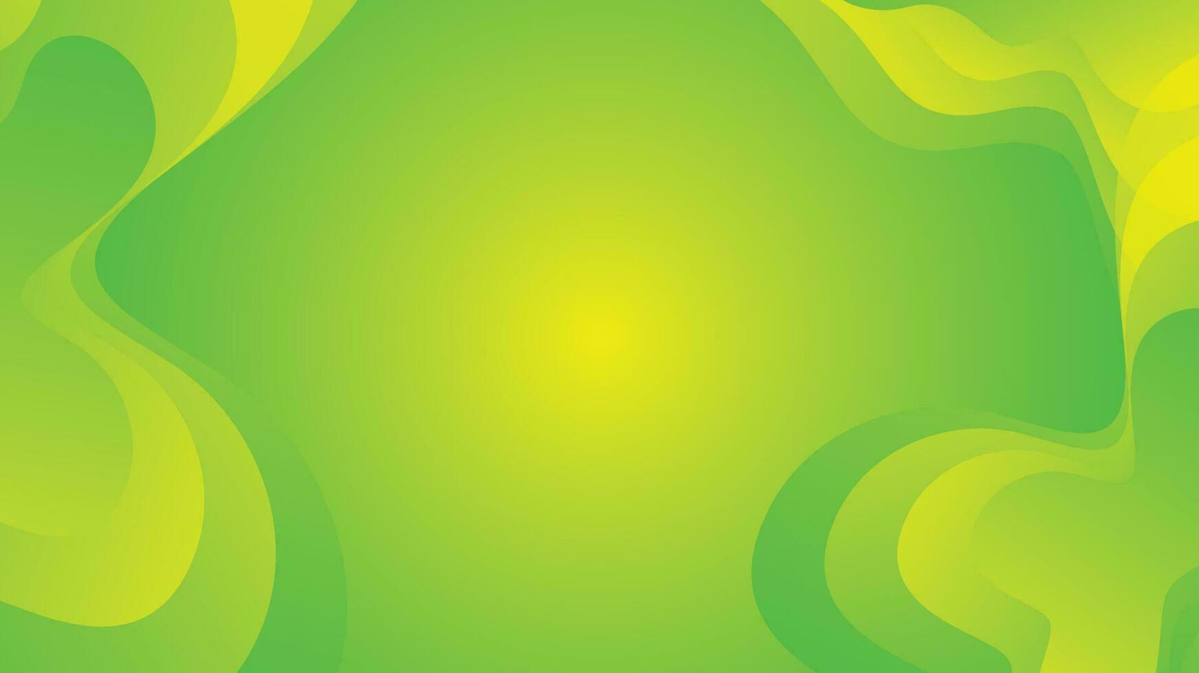 Green and yellow gradient fluid wave abstract background vector