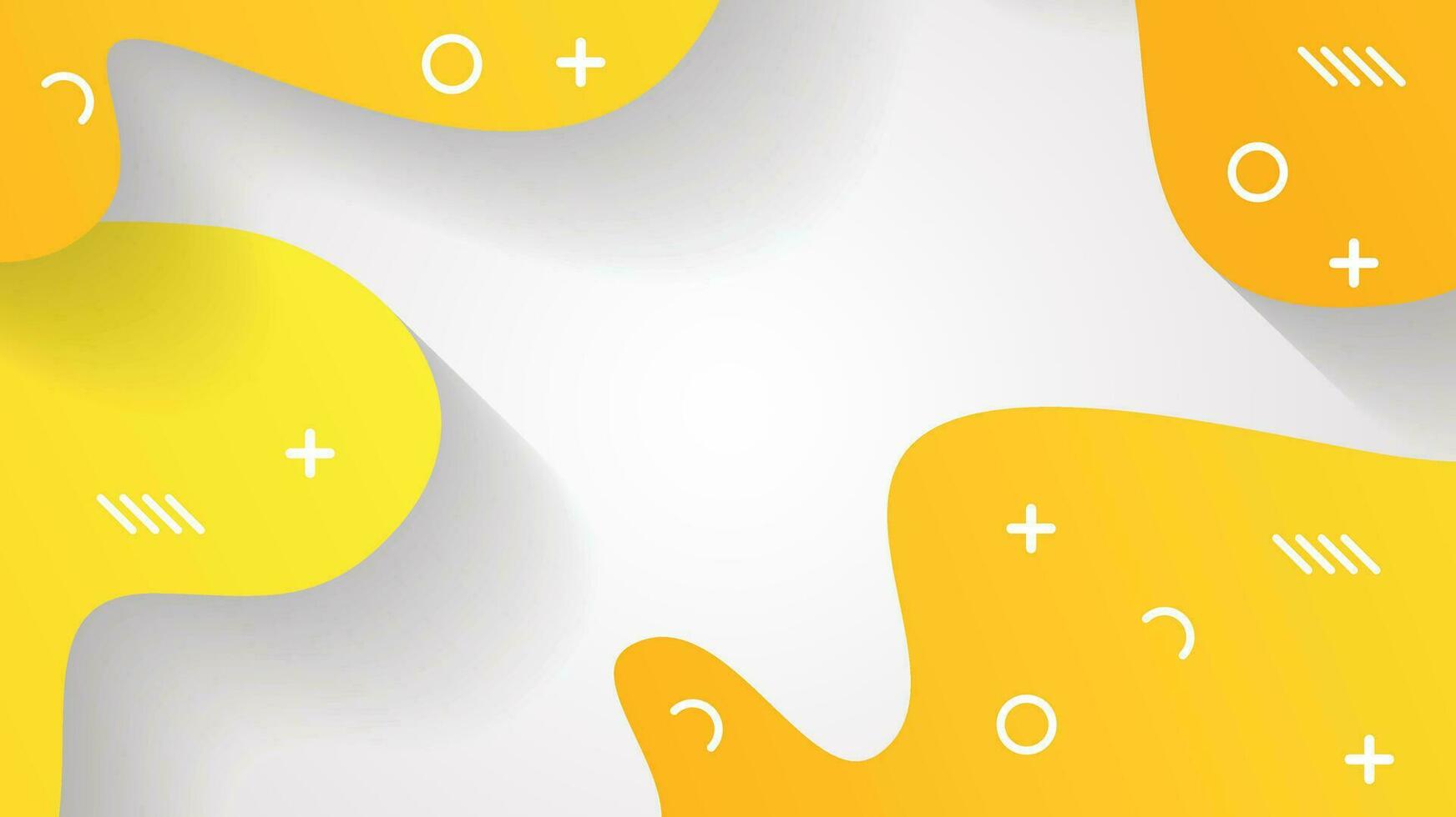 white and yellow dynamic fluid shapes abstract background vector