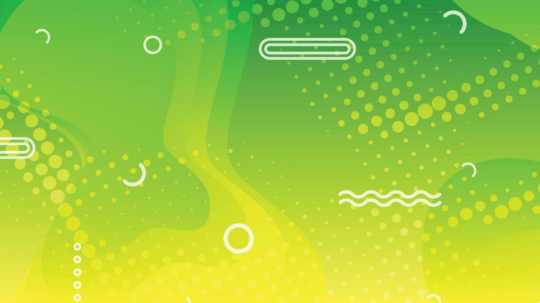 Green and yellow gradient fluid wave abstract background vector