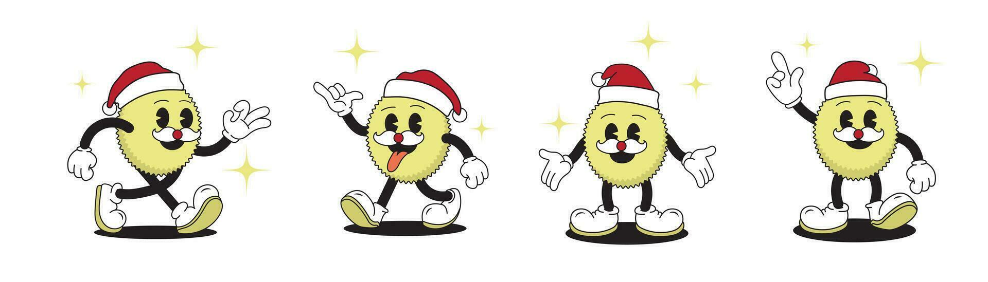 retro mascot collection invarious poses vector