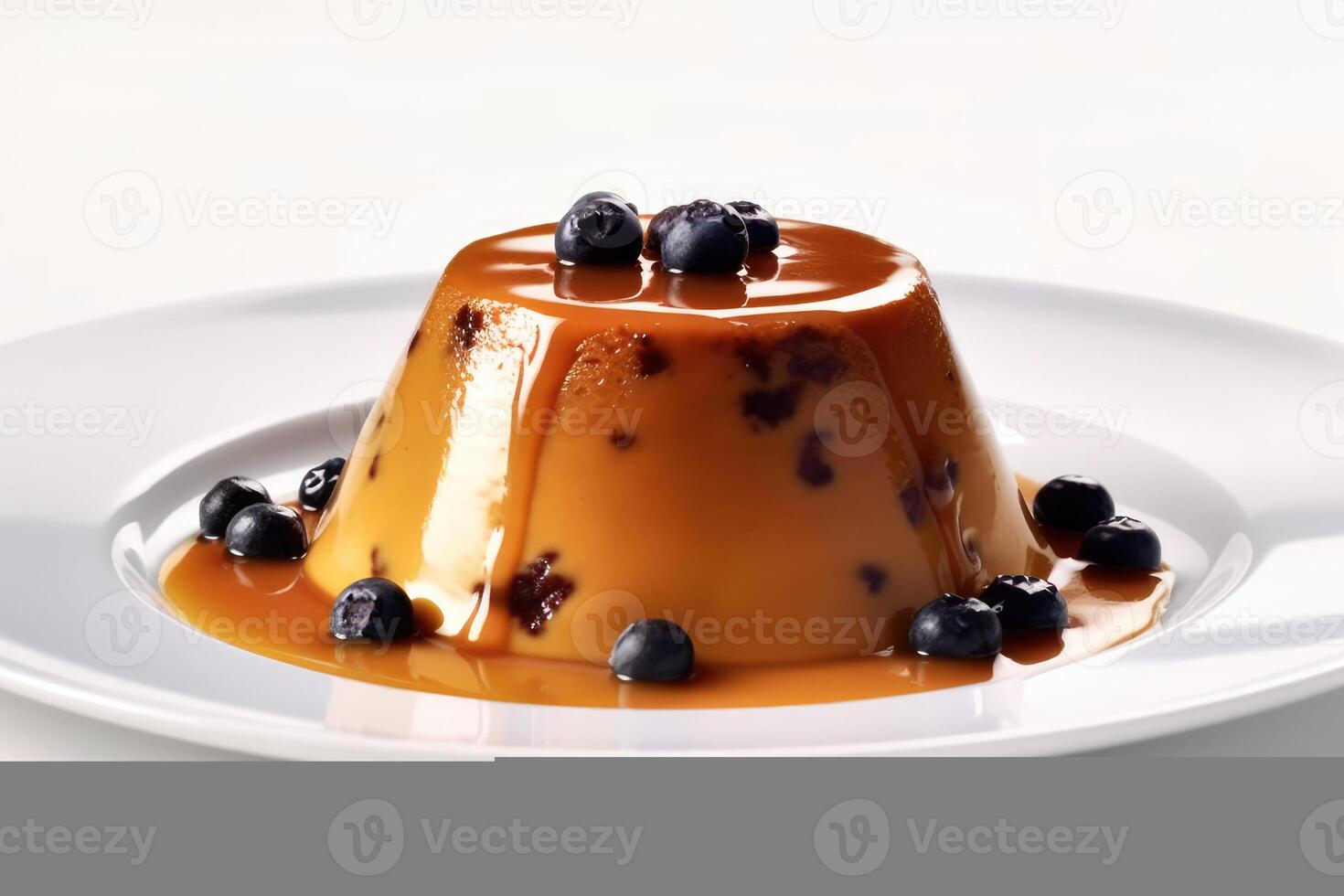 stock photo of pudding food photography studio light AI Generated