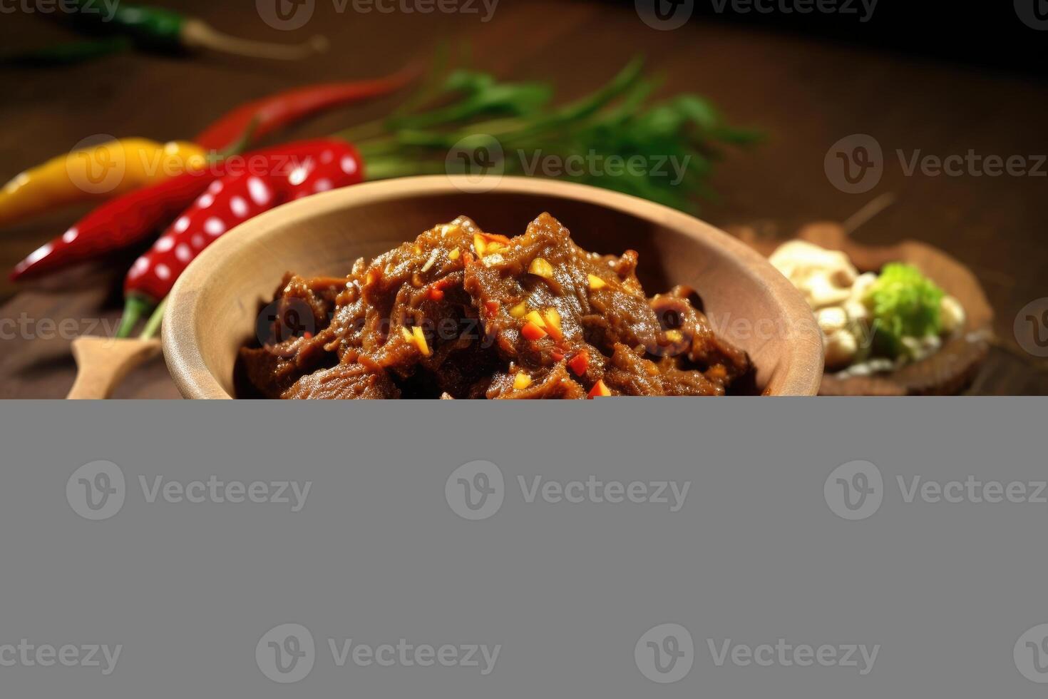 stock photo of rendang food food photography studio AI Generated