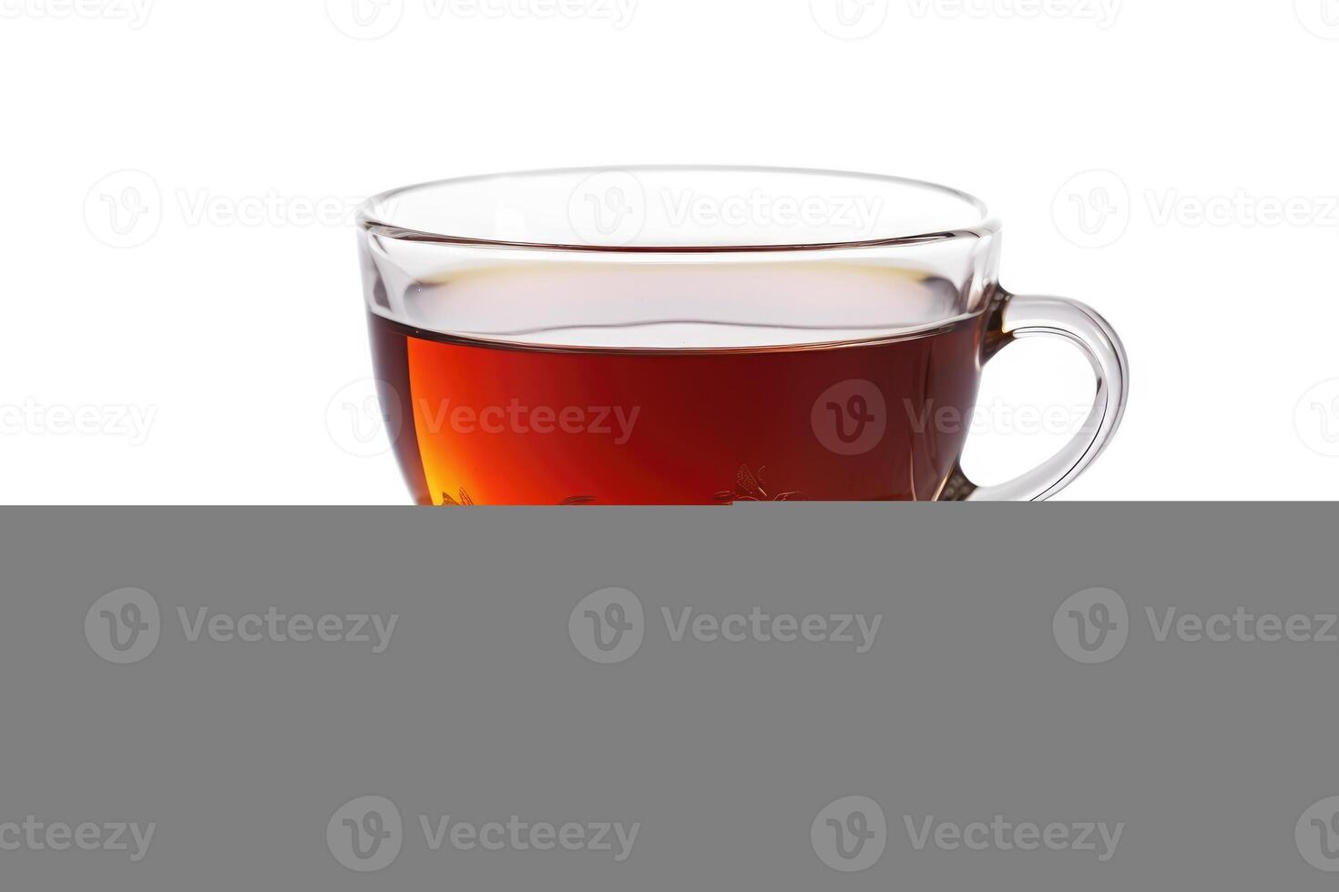 a glass cup of tea on a white background AI Generated photo