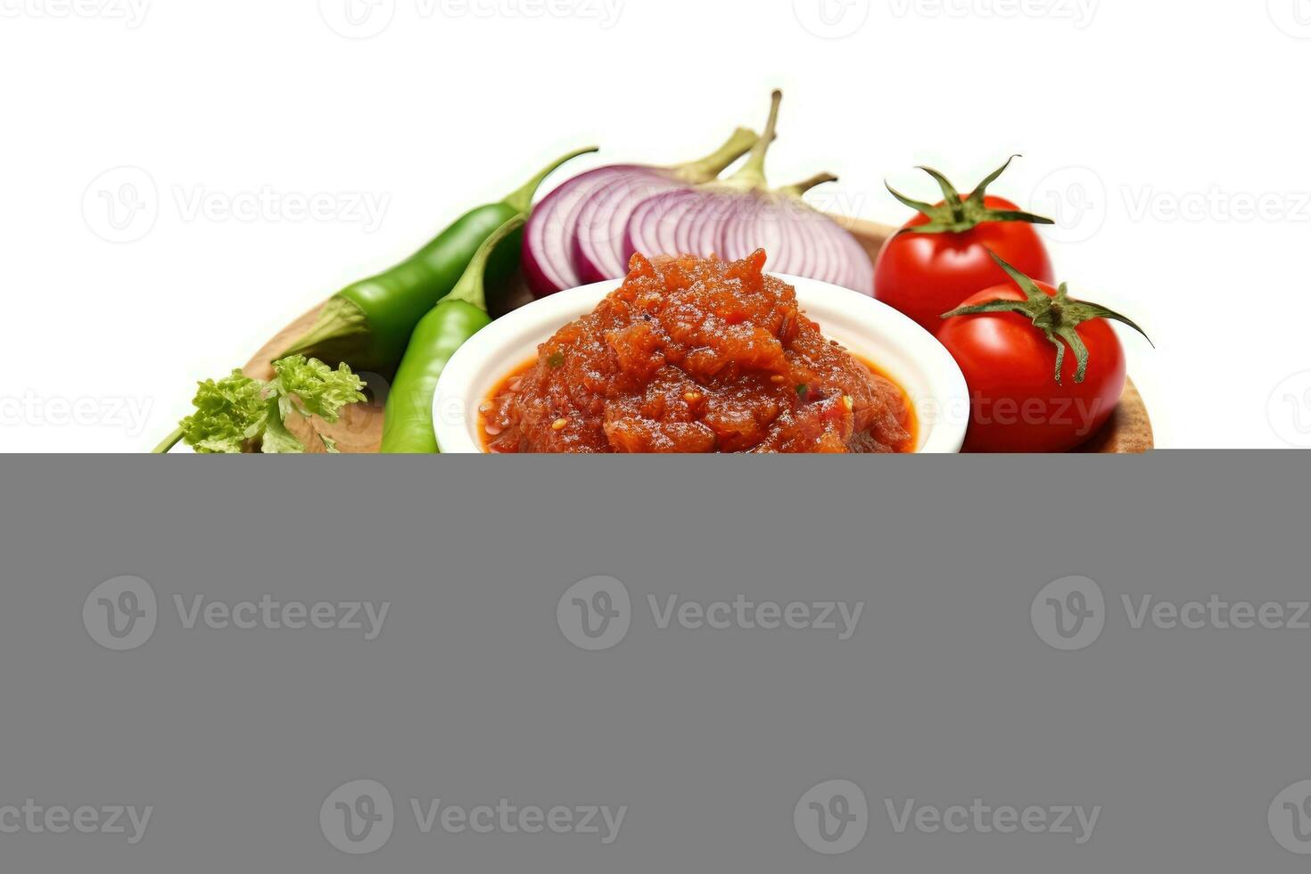 stock photo of sambal food photography isolated white background AI Generated