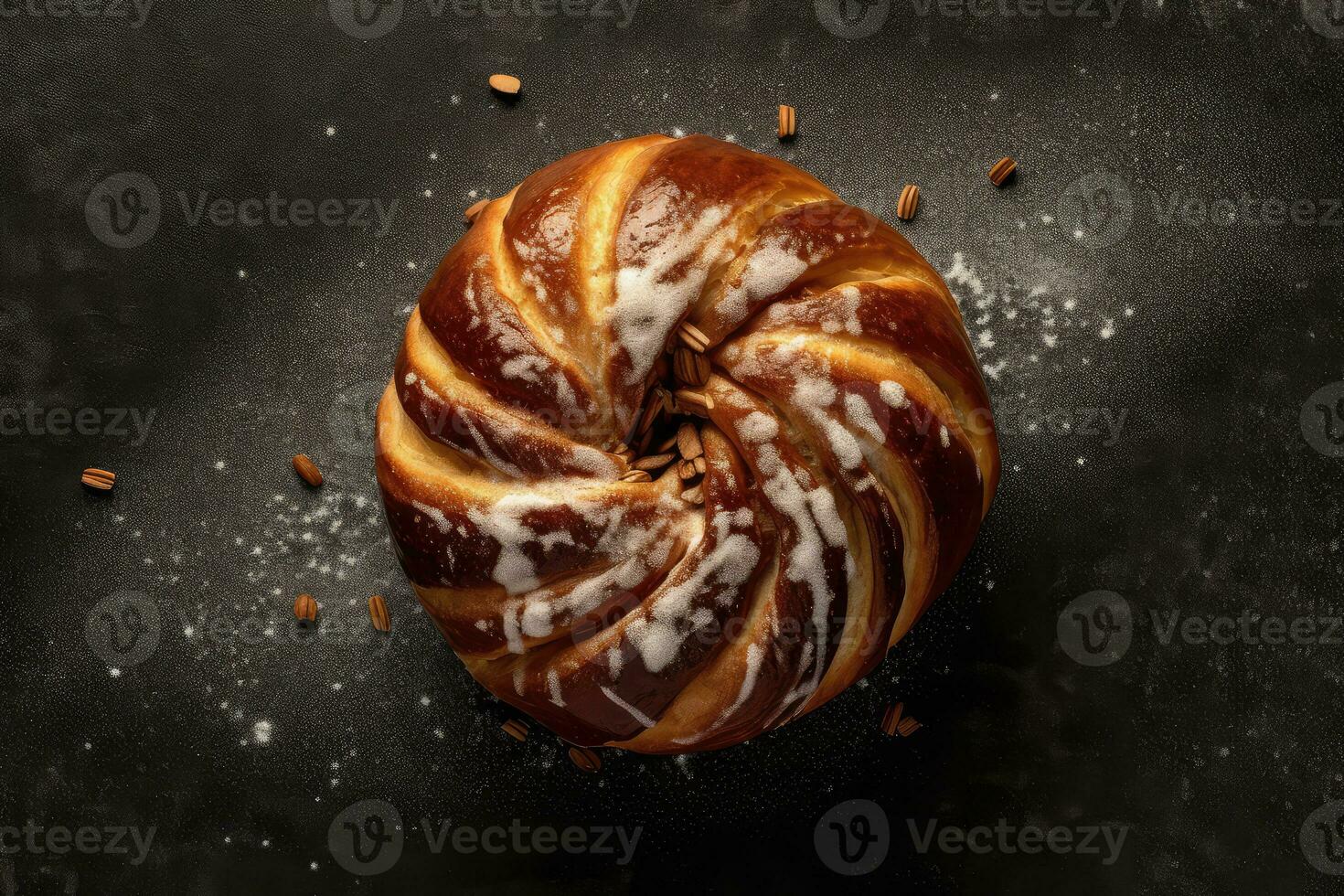 a circle of buns with sesame seeds on top photo