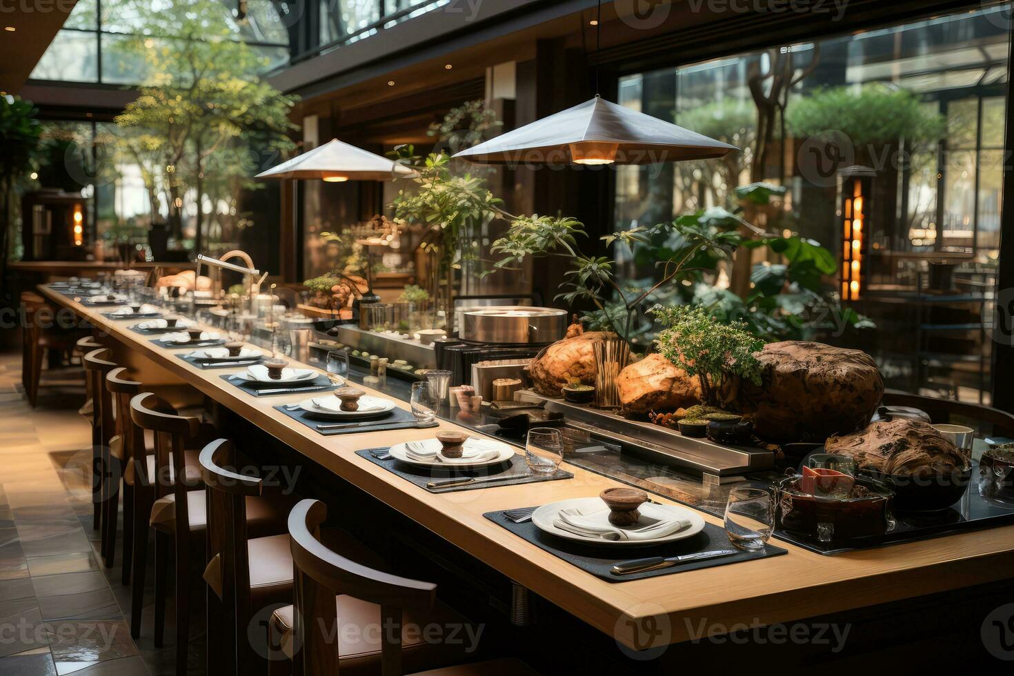 japonés restaurante frente es menor que el lados ai generado foto