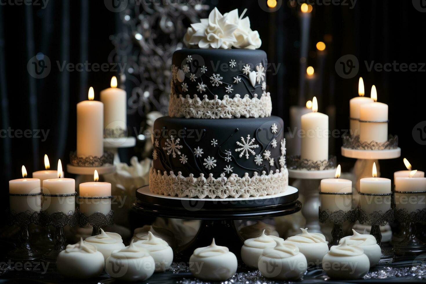 winter cake Wonderland black theme photo