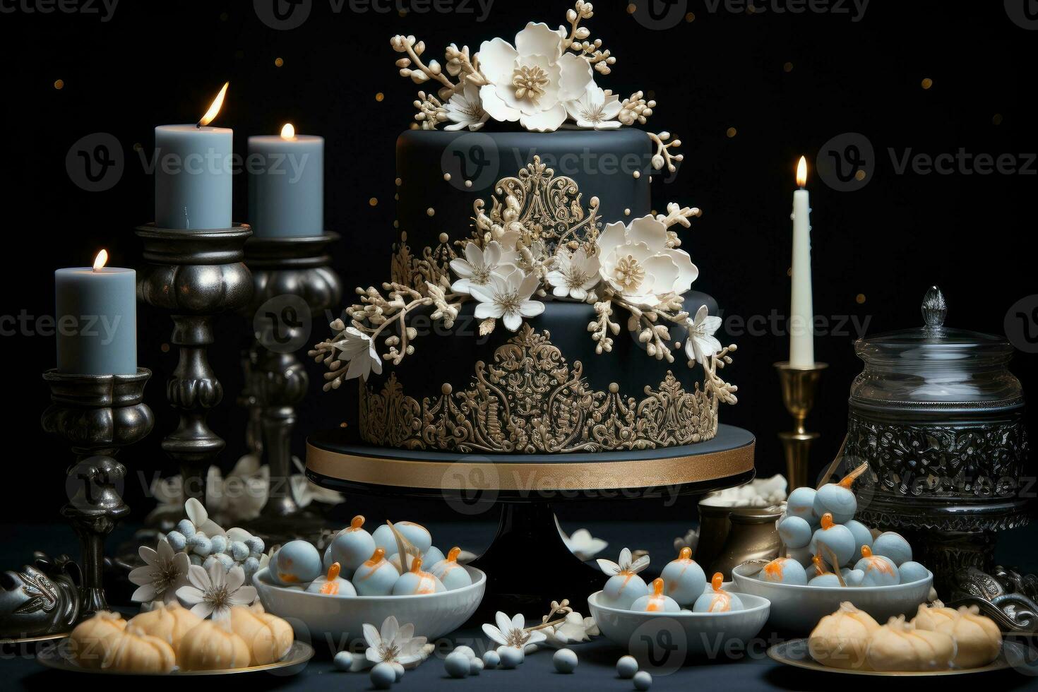 winter cake Wonderland black theme photo