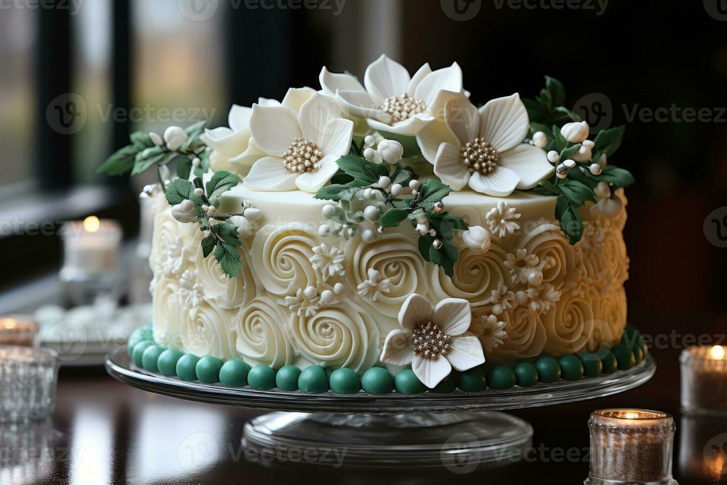 winter cake Wonderland green theme photo