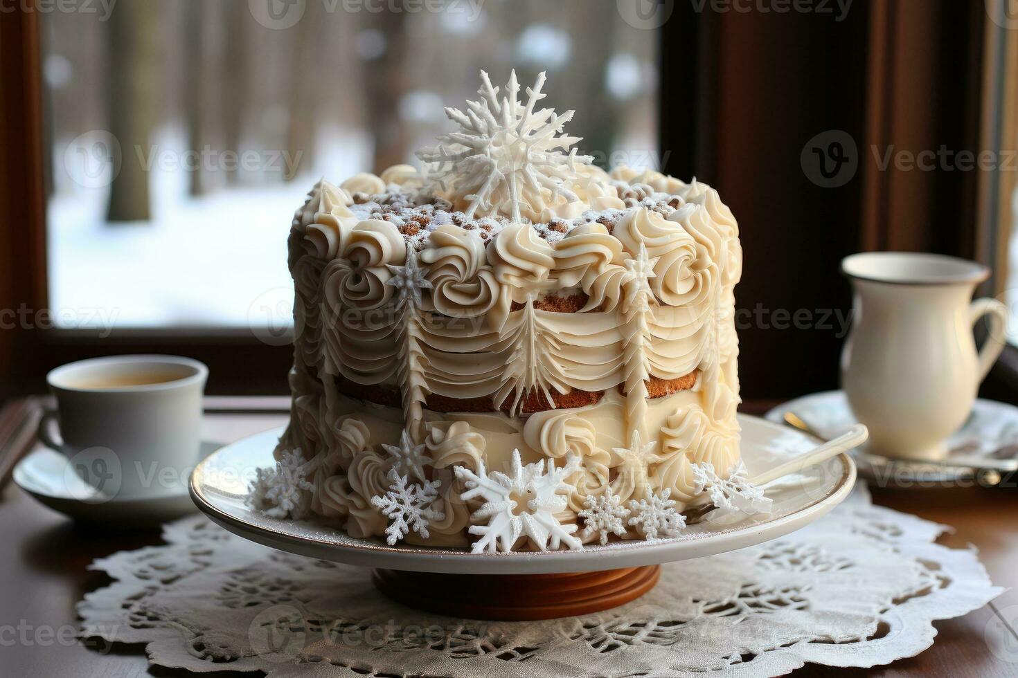 winter cake Wonderland in the kitchen table photo