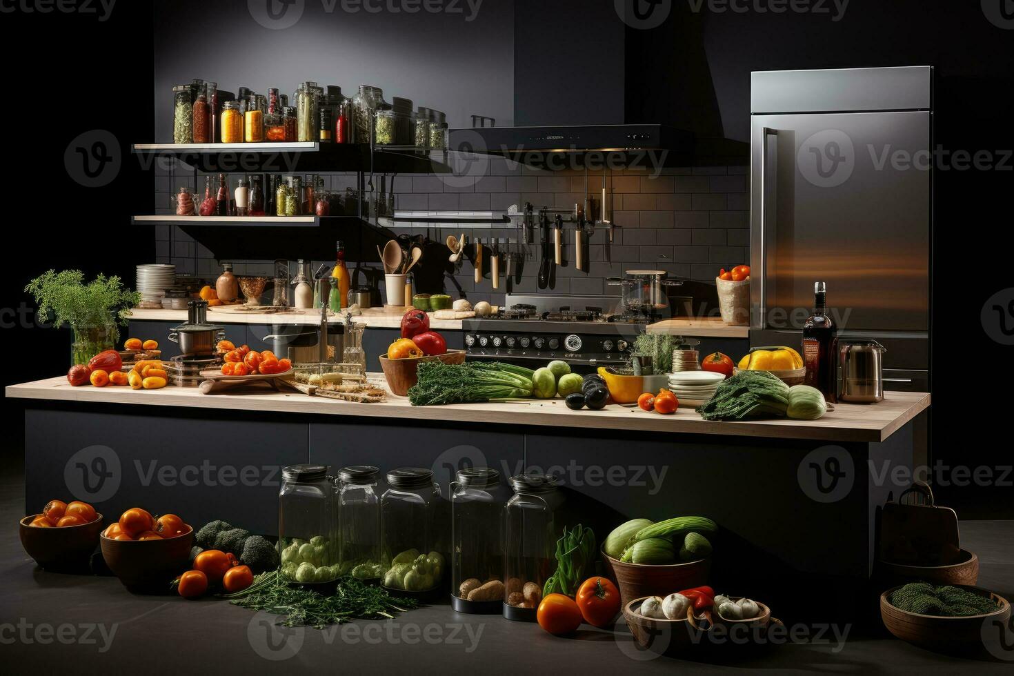 3d kitchen on a isolated background professional advertising photography AI Generated photo