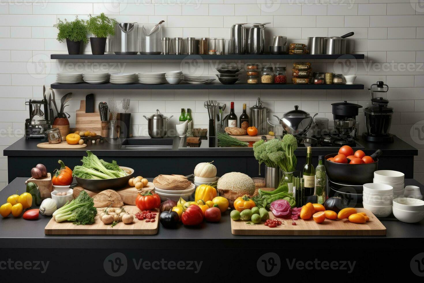 3d kitchen on a isolated background professional advertising photography AI Generated photo