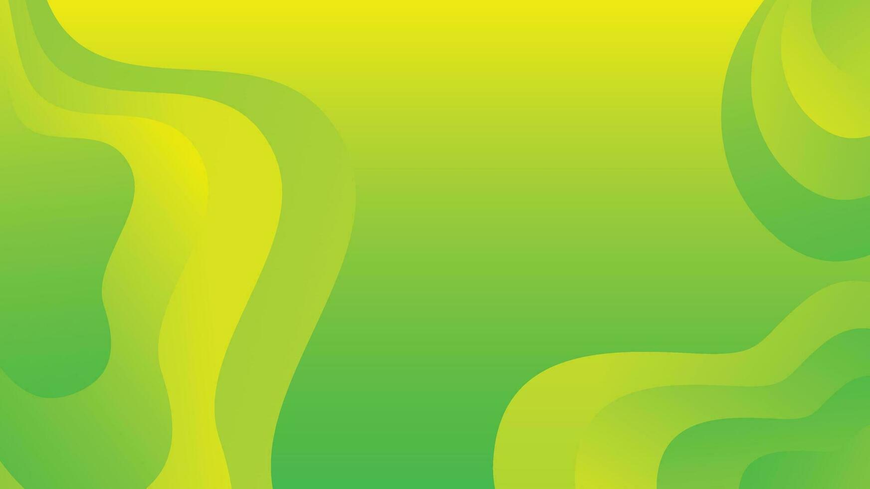 Green and yellow gradient fluid wave abstract background vector
