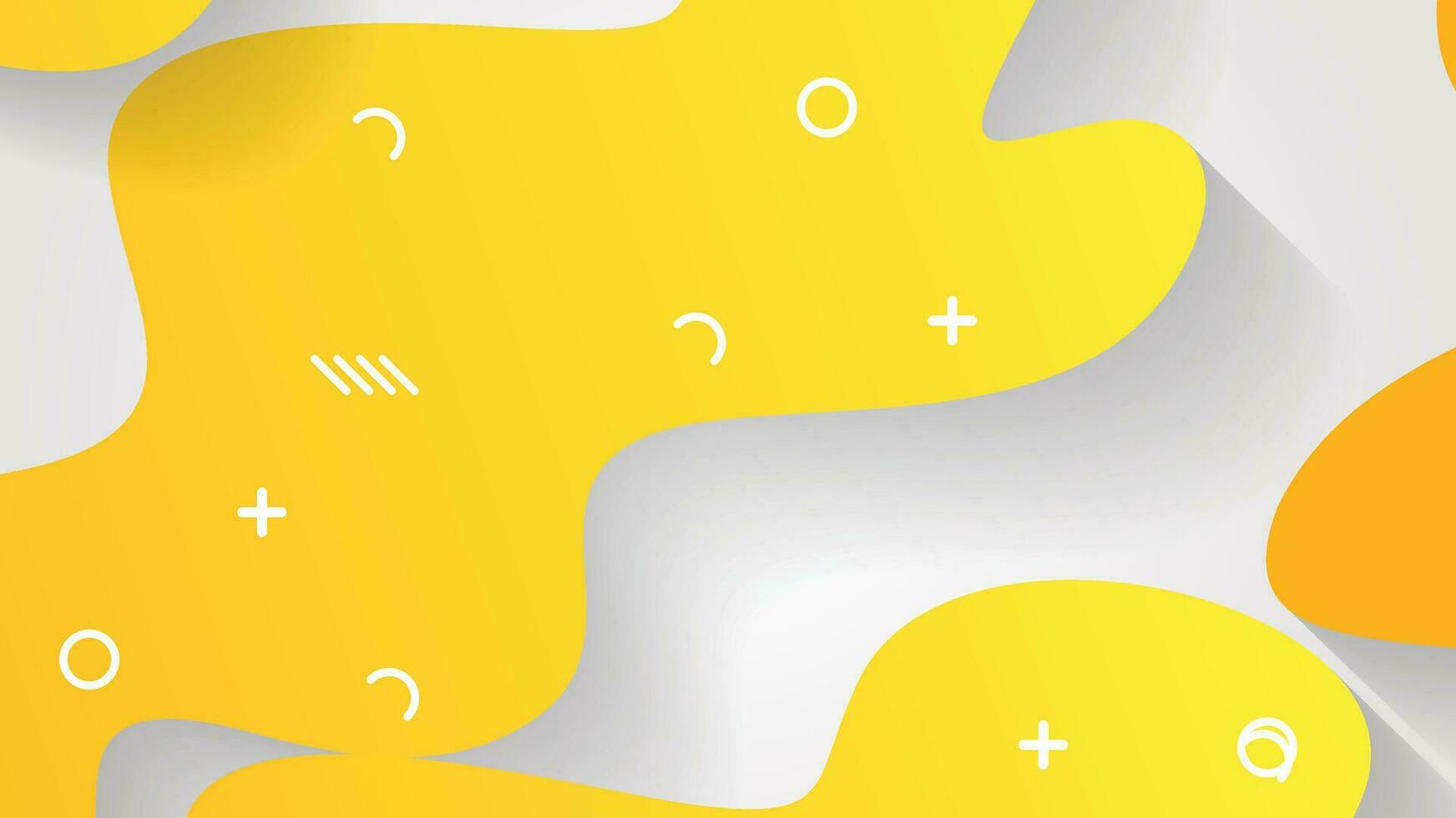 white and yellow dynamic fluid shapes abstract background vector