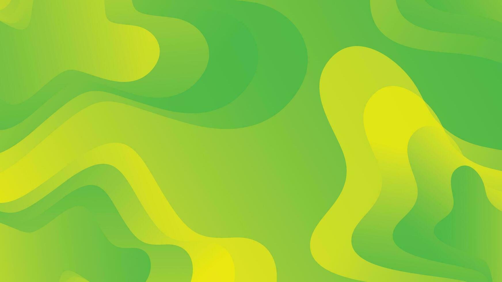 Green and yellow gradient fluid wave abstract background vector