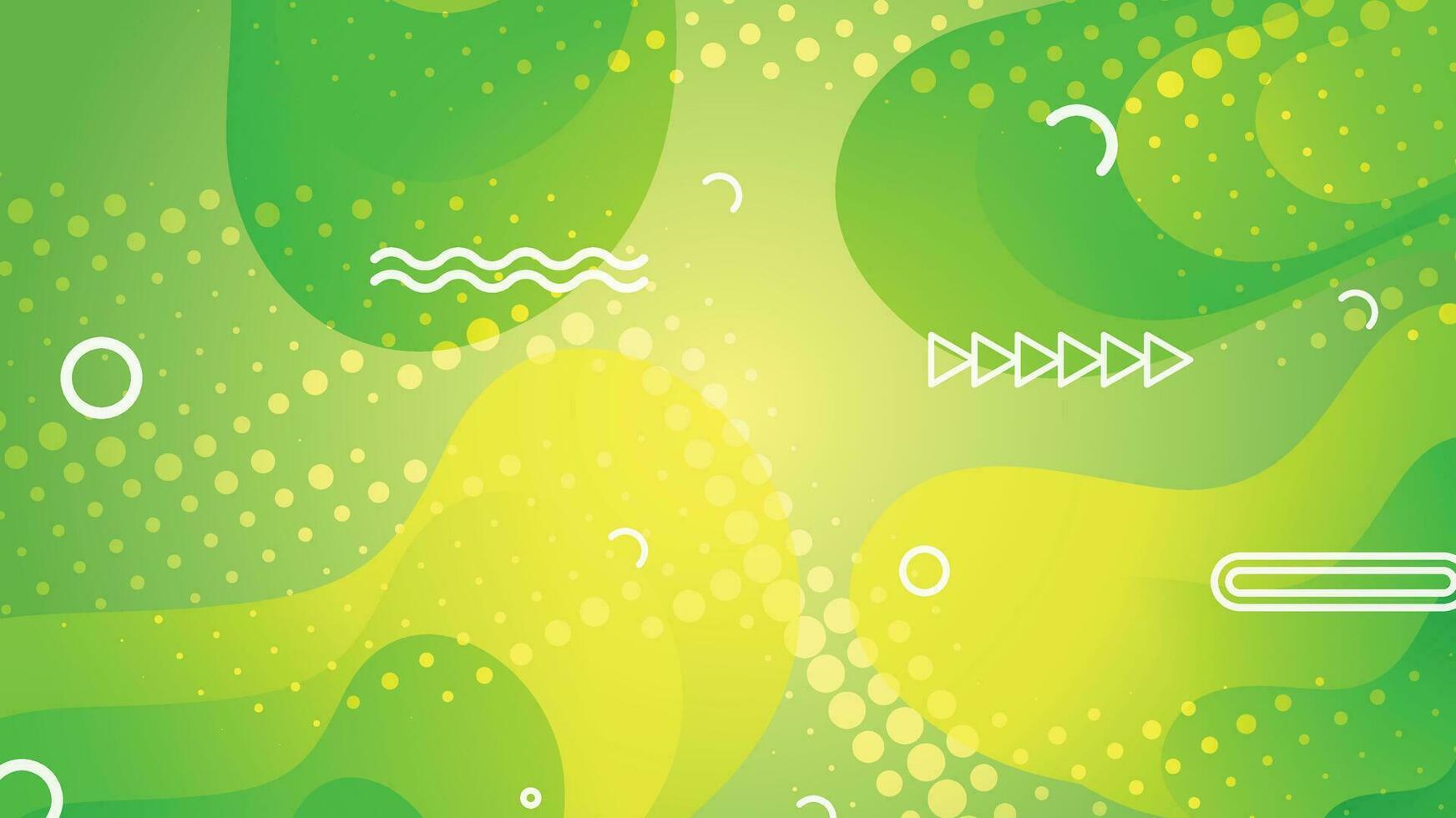 Green and yellow gradient fluid wave abstract background vector