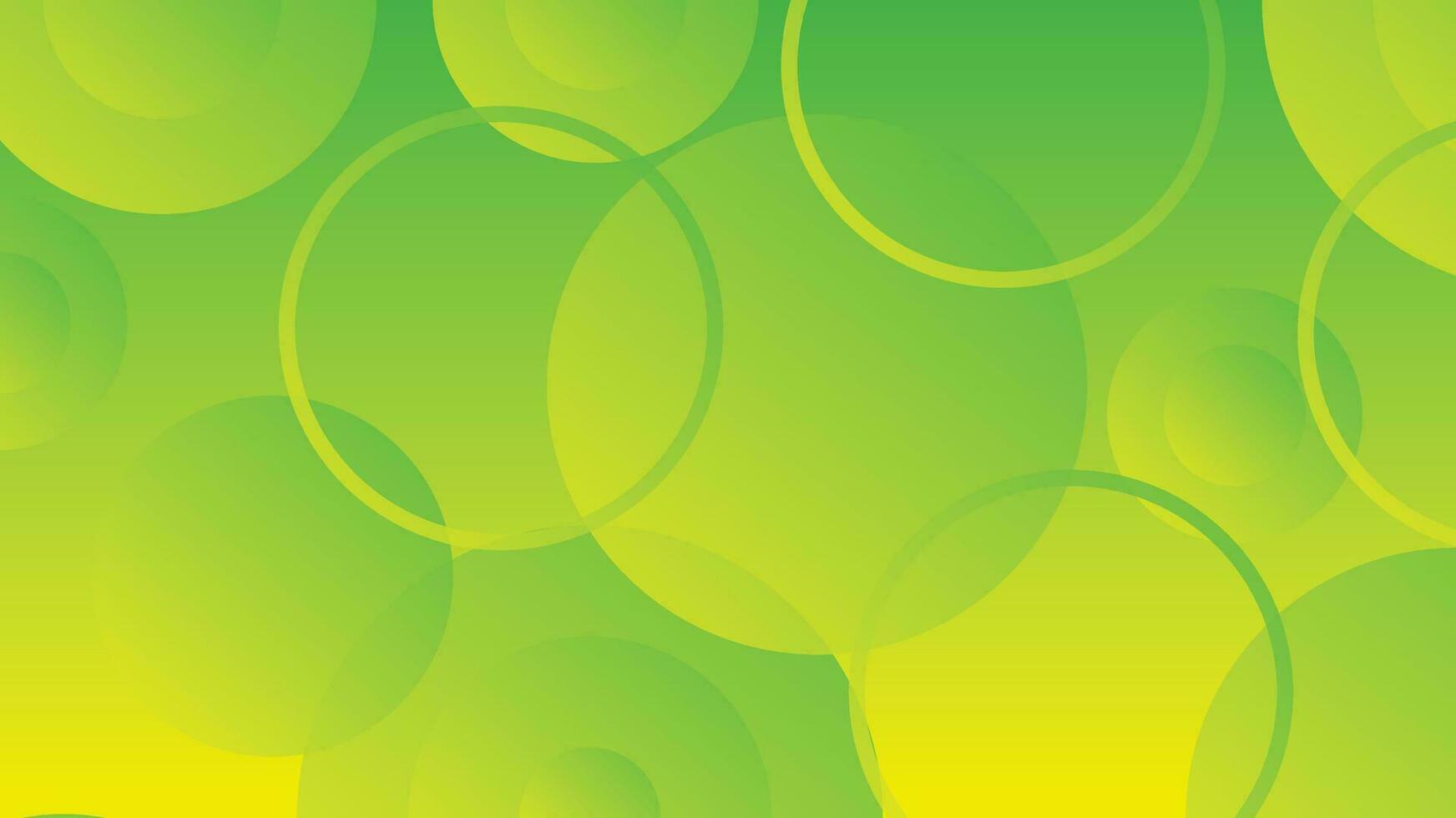 Abstract green and yellow gradient background with circle lines vector