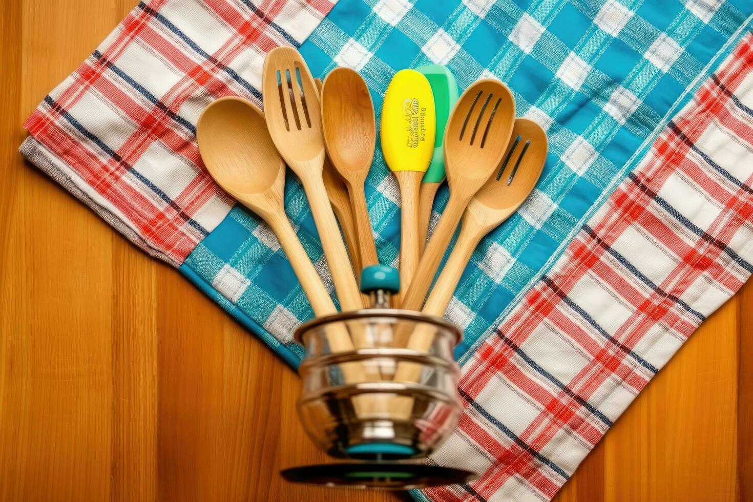 spatula on the kitchen table advertising photography AI Generated photo